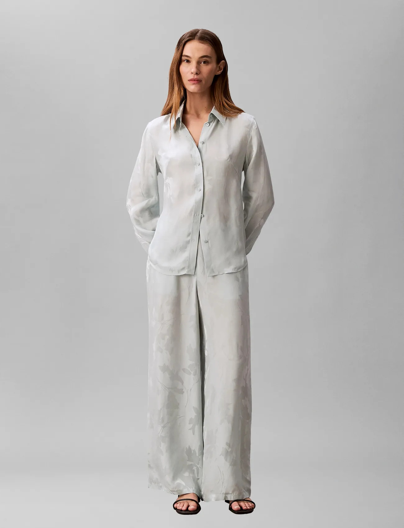 Calvin Klein Viscose Jacquard Slim Shirt - - XL 1
