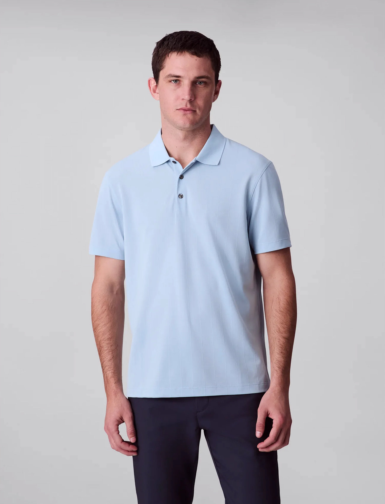 Calvin Klein Ss Stripe Strech Jacquard Polo - Blue - S 2