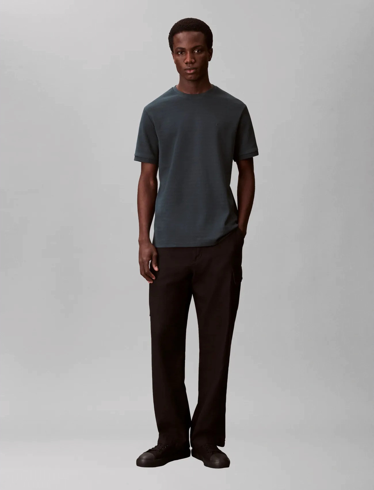 Calvin Klein Ss Tonal Stripe Crewnk Tee - Blue - S 1