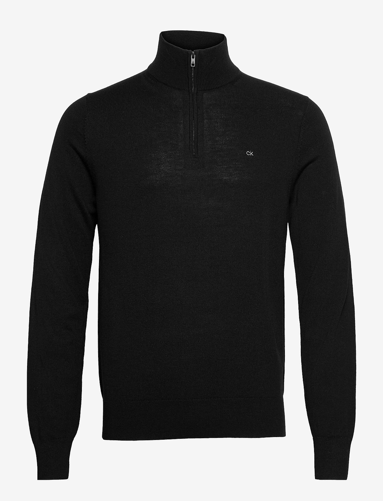 Calvin Klein - SUPERIOR WOOL ZIP-MOCK SWEATER - ck black - 0