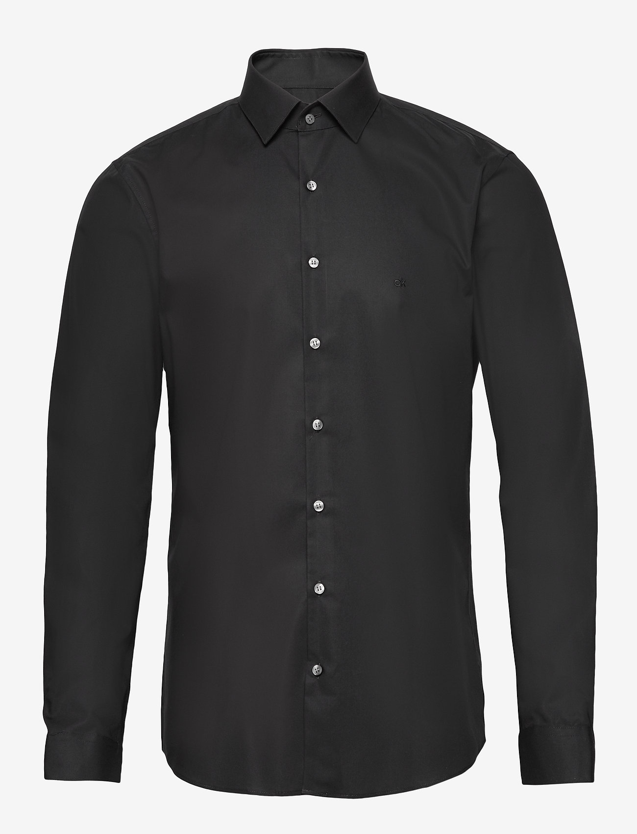 Calvin Klein - POPLIN STRETCH SLIM SHIRT - df black - 0