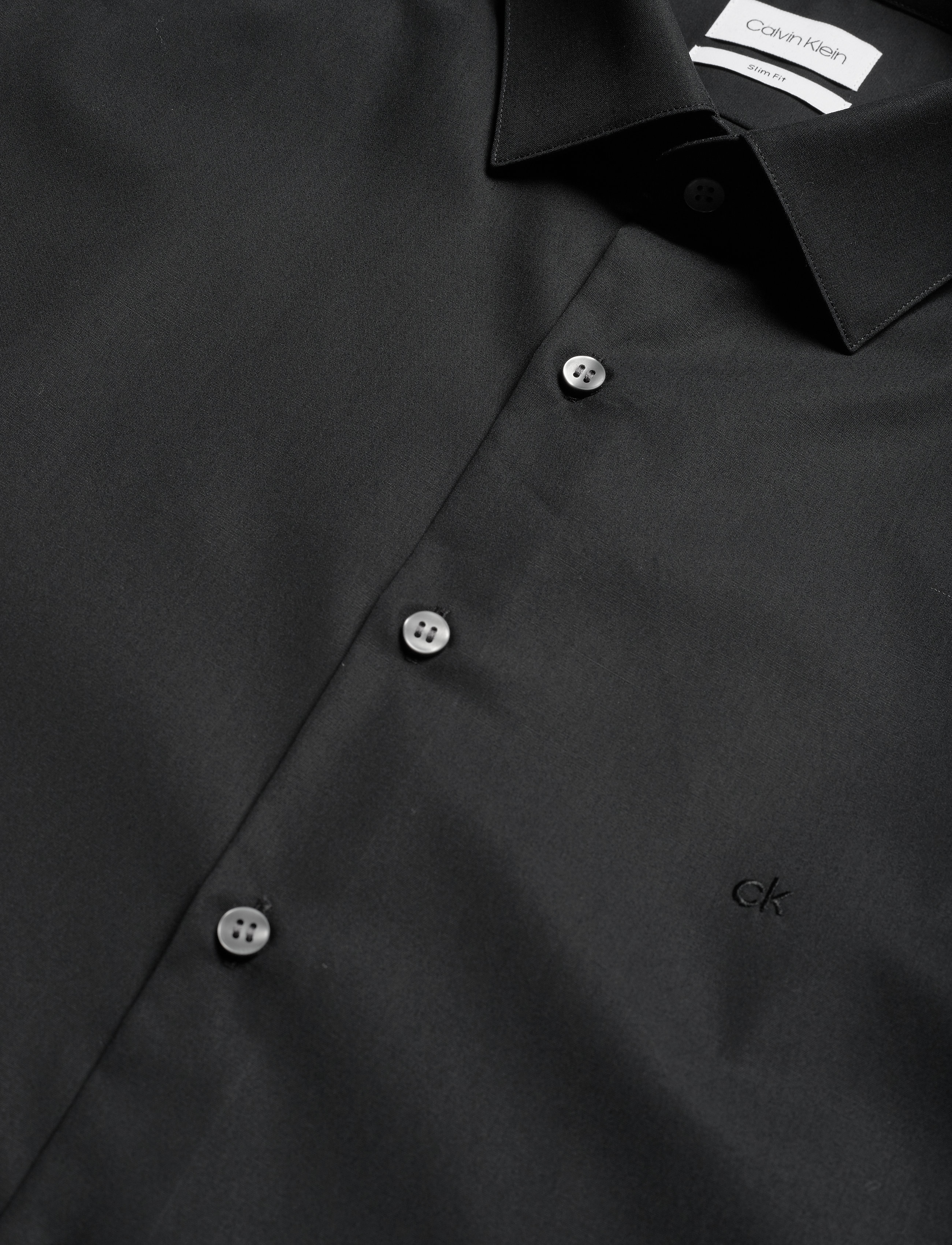 Calvin Klein - POPLIN STRETCH SLIM SHIRT - df black - 2