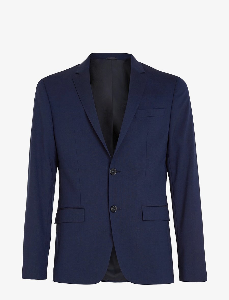 Calvin Klein - STRETCH WOOL SLIM SUIT BLAZER - Ühe rinnatisega pintsakud - ink blue - 1