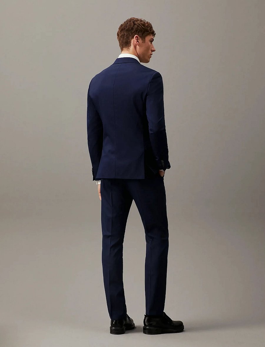 Calvin Klein - STRETCH WOOL SLIM SUIT BLAZER - Ühe rinnatisega pintsakud - ink blue - 3