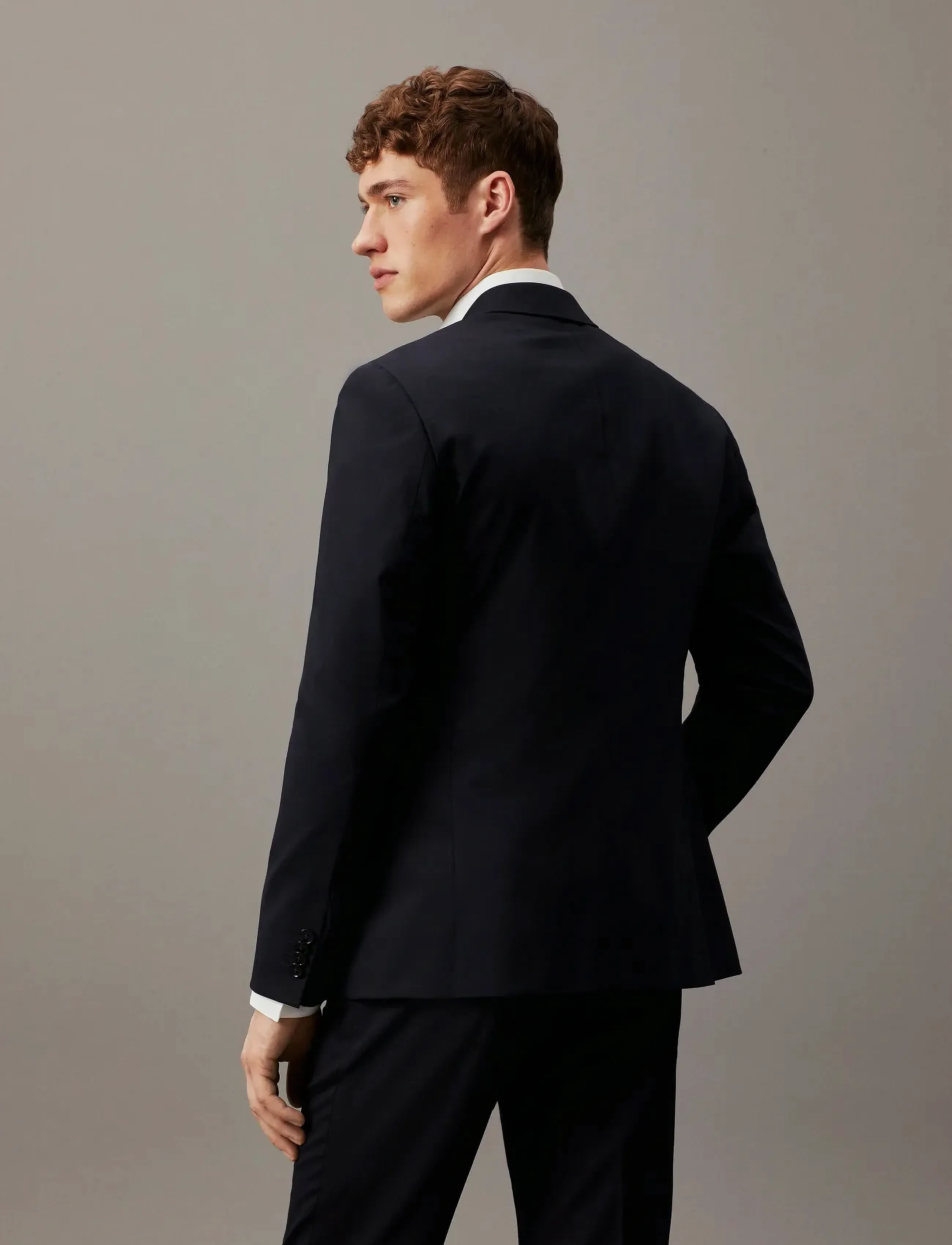 Calvin Klein - STRETCH WOOL SLIM SUIT BLAZER - marynarki jednorzędowe - midnight navy - 3