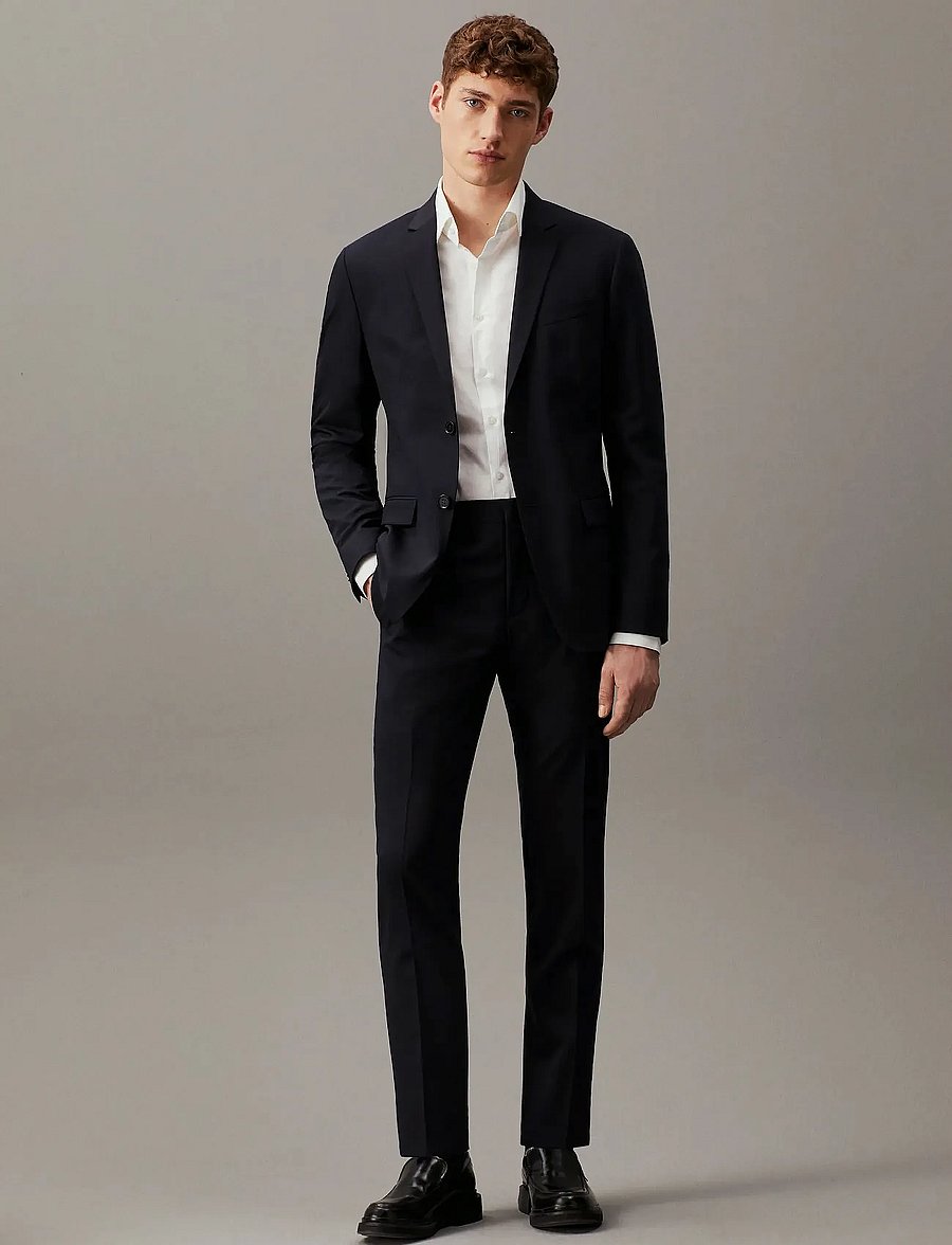 Calvin Klein - STRETCH WOOL SLIM SUIT BLAZER - marynarki jednorzędowe - midnight navy - 4