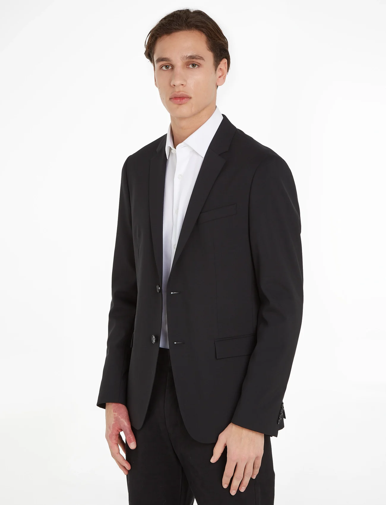 Calvin Klein - STRETCH WOOL SLIM SUIT BLAZER - blazers à boutonnage simple - perfect black - 0