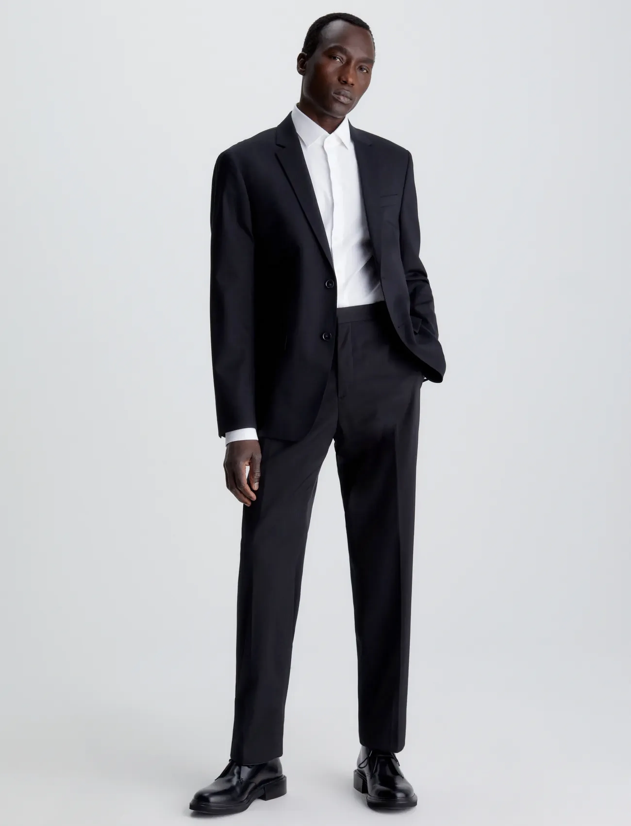 Calvin Klein - STRETCH WOOL SLIM SUIT BLAZER - einreiher - perfect black - 3