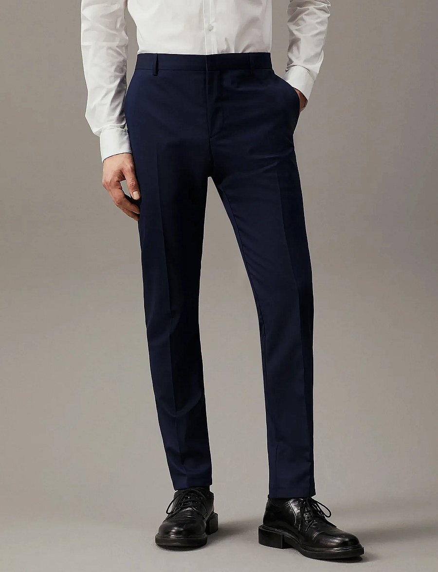 Calvin Klein - STRETCH WOOL SLIM SUIT PANT - suit trousers - ink blue - 0