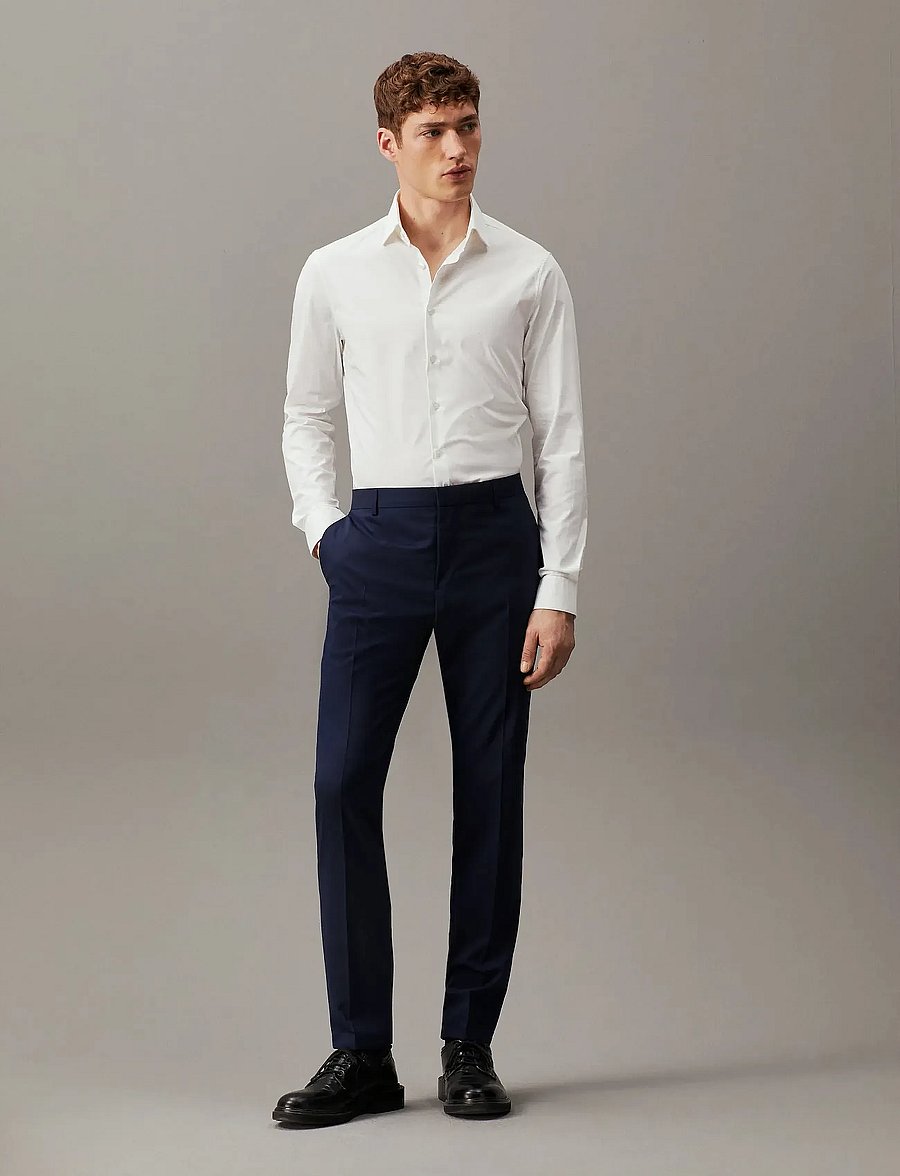 Calvin Klein - STRETCH WOOL SLIM SUIT PANT - suit trousers - ink blue - 4