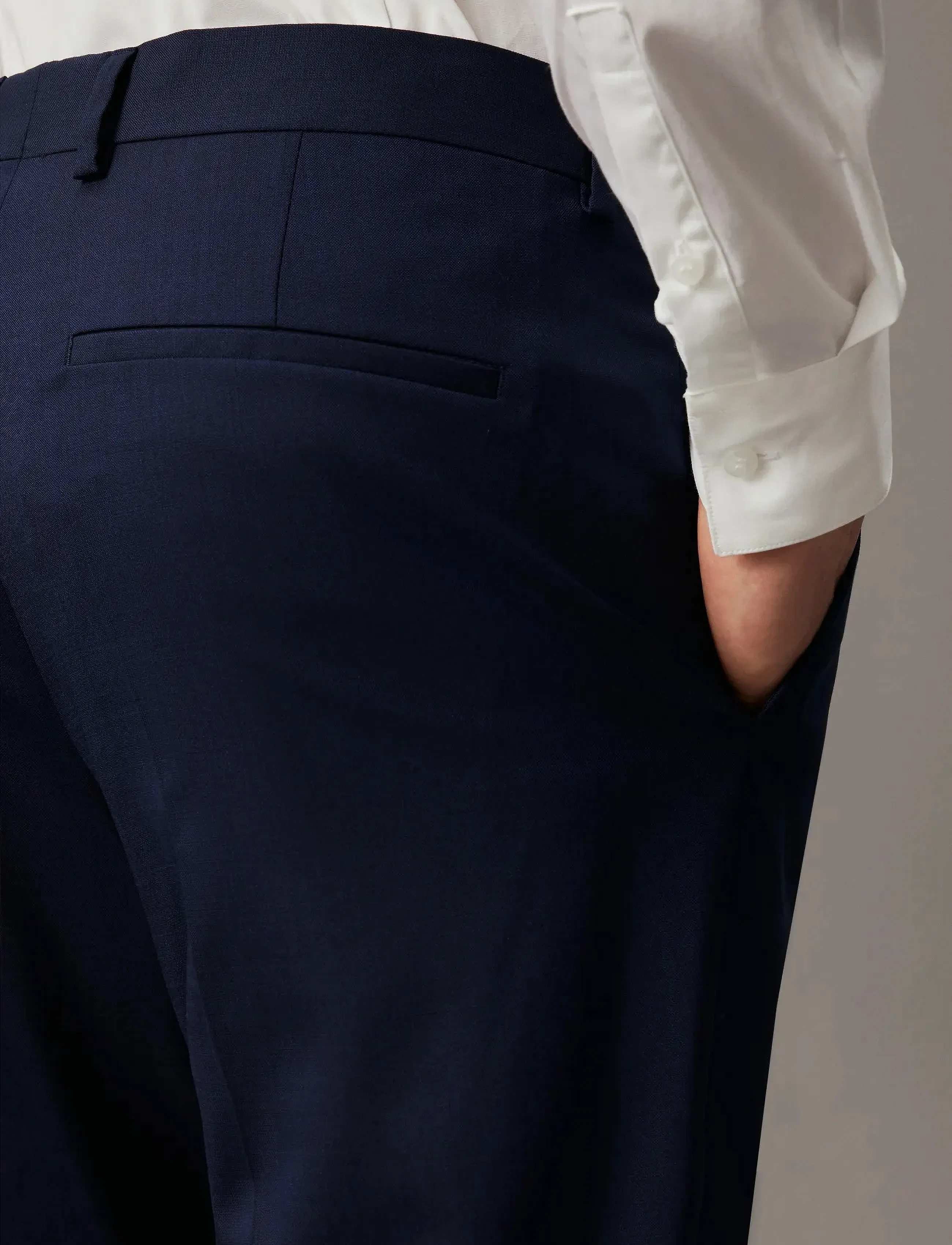 Calvin Klein - STRETCH WOOL SLIM SUIT PANT - pidulikud püksid - ink blue - 5