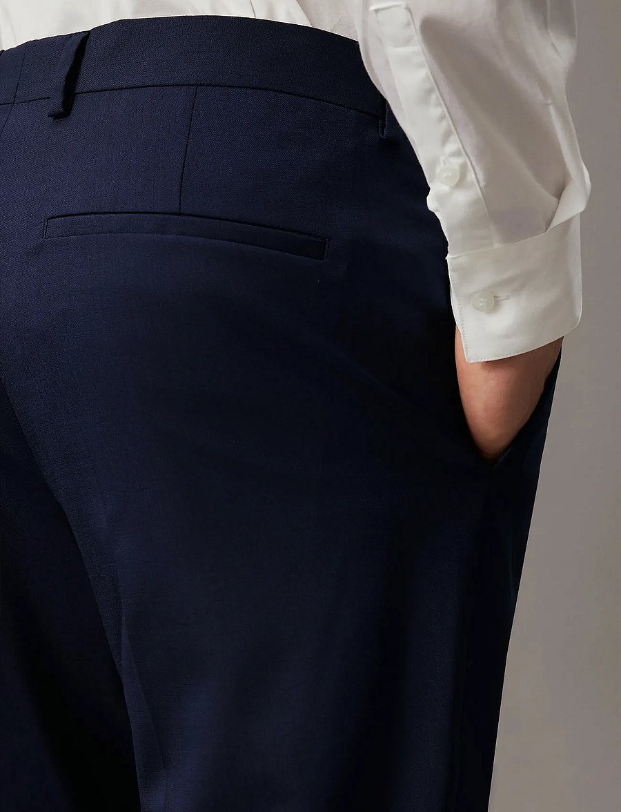 Calvin Klein - STRETCH WOOL SLIM SUIT PANT - suit trousers - ink blue - 5