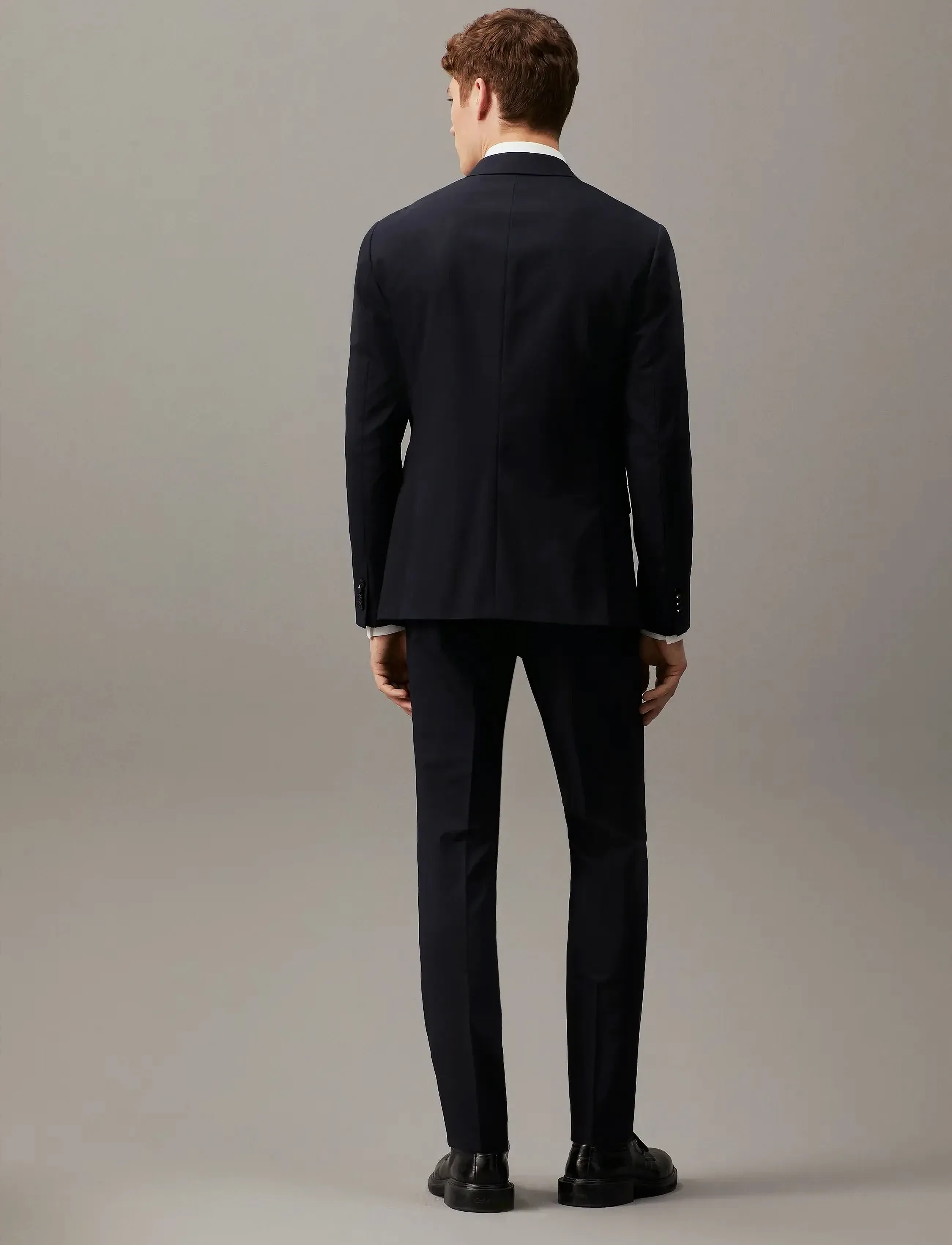 Calvin Klein - STRETCH WOOL SLIM SUIT PANT - kostiumo kelnės - midnight navy - 3