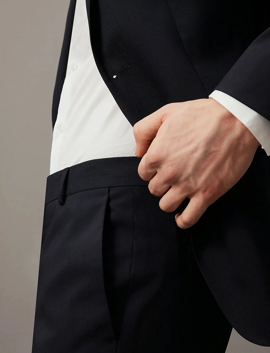 Calvin Klein - STRETCH WOOL SLIM SUIT PANT - suit trousers - midnight navy - 5