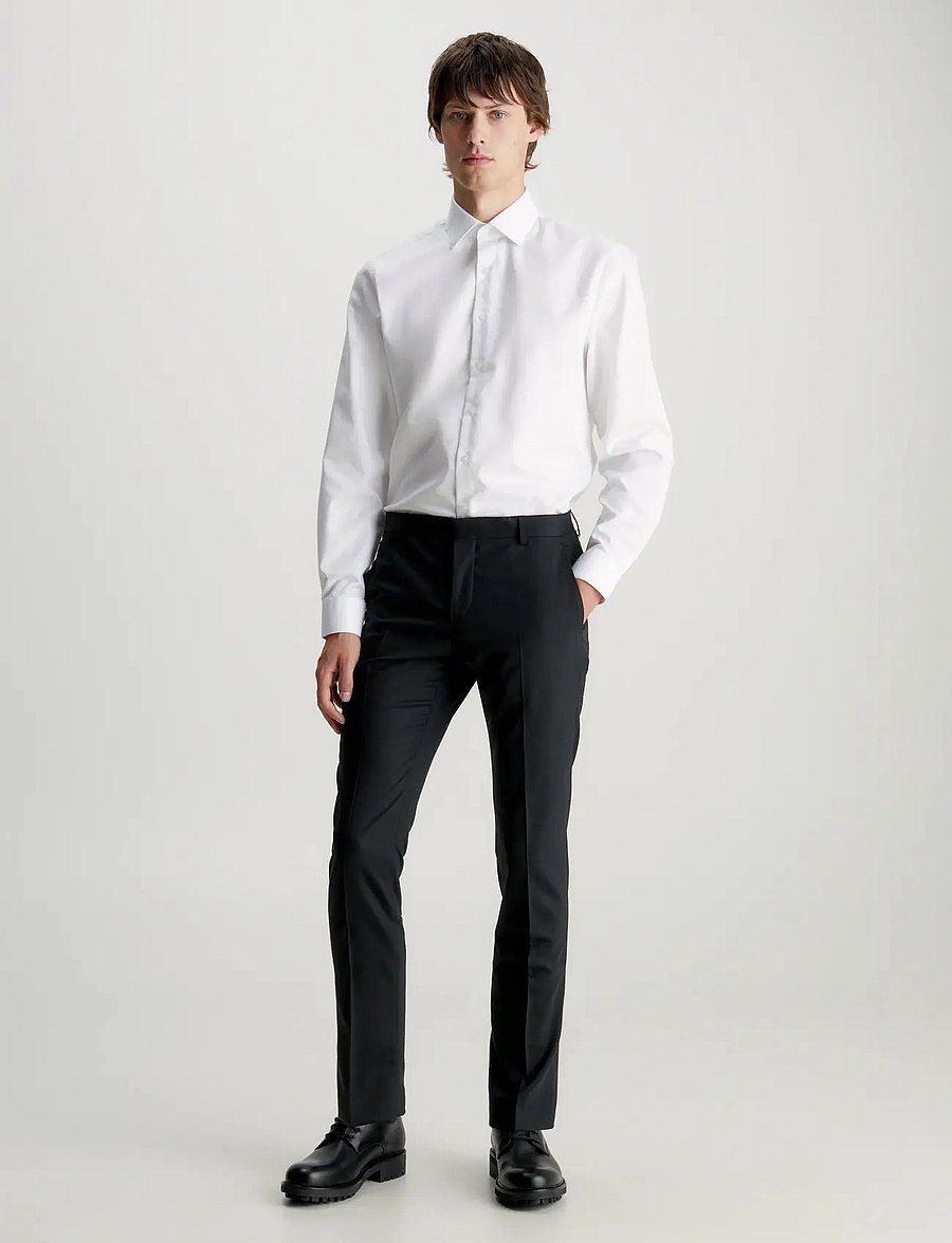 Calvin Klein - STRETCH WOOL SLIM SUIT PANT - suit trousers - perfect black - 3