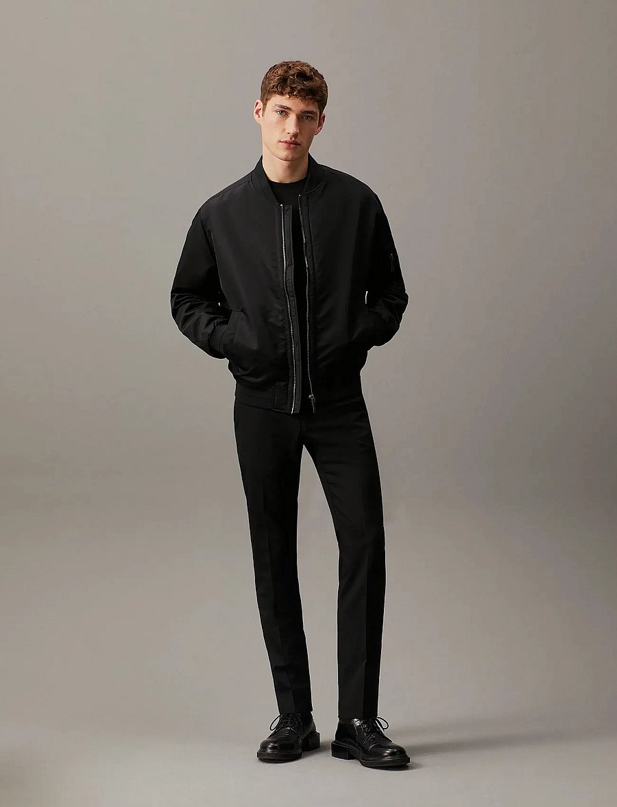 Calvin Klein - STRETCH WOOL SLIM SUIT PANT - suit trousers - perfect black - 5