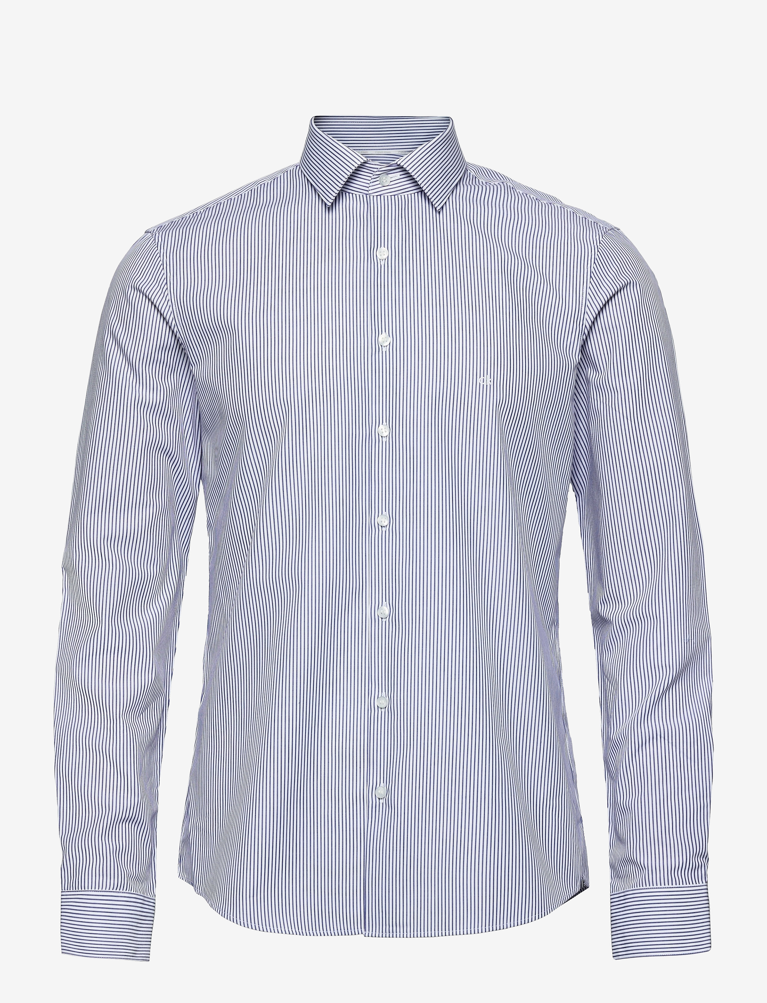 Calvin Klein - STRIPE EASY IRON SLIM SHIRT - royal blue - 0