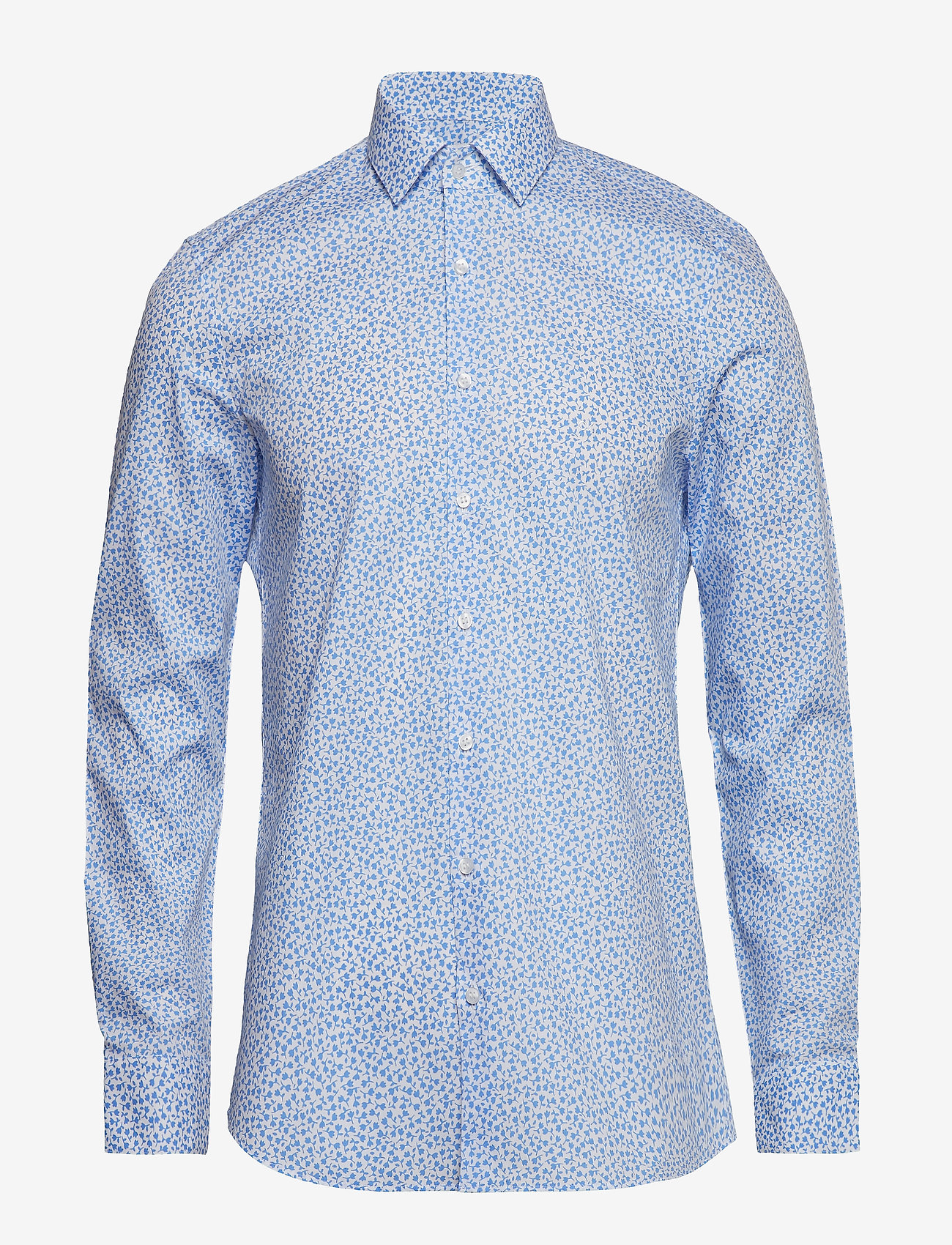 FLOWER STRETCH SLIM SHIRT - DF LIGHT BLUE