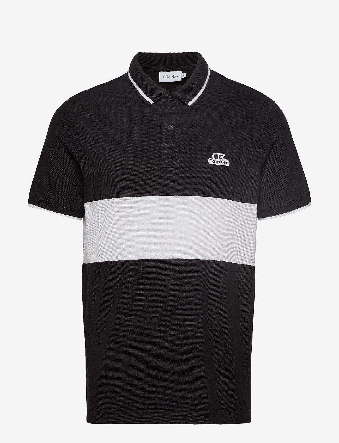 Calvin Klein - COLOR BLOCK VINTAGE BADGE POLO - calvin black - 0