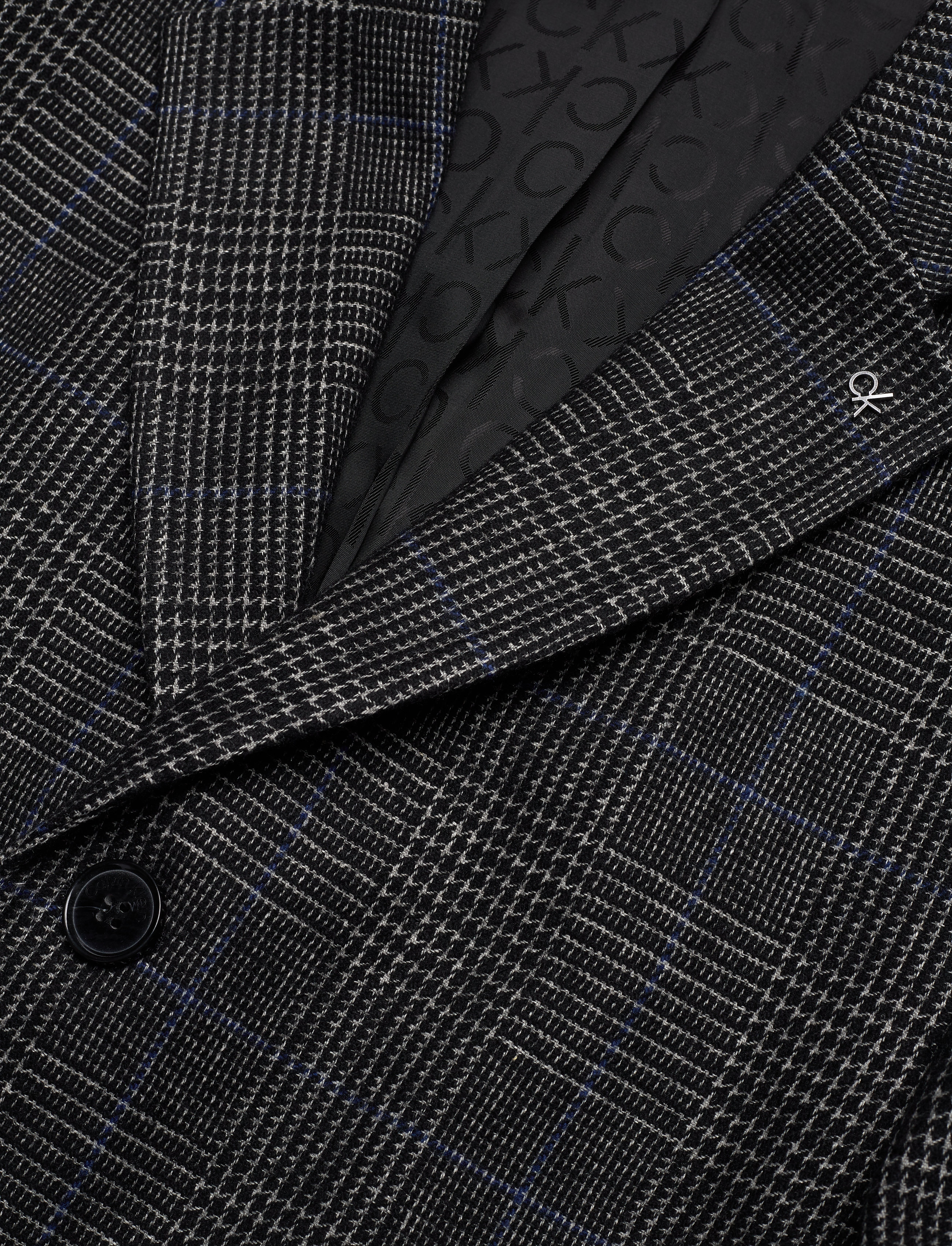 Calvin Klein - WOOL BLEND GLENCHECK COAT - calvin black - 2