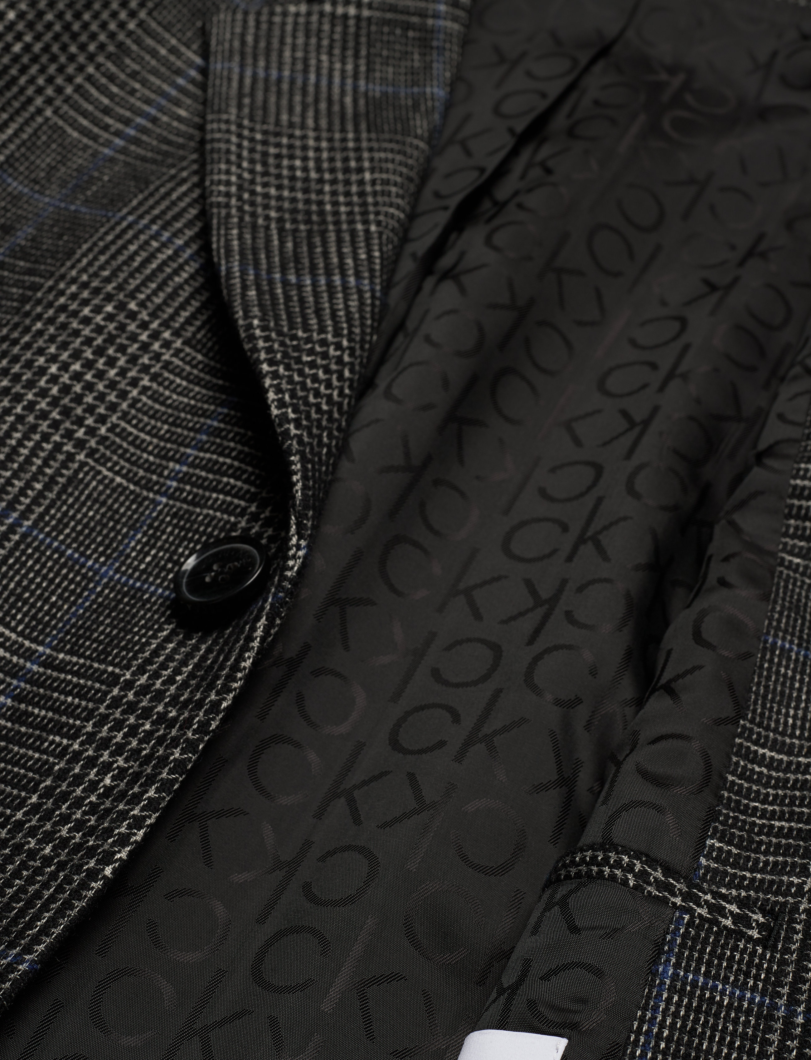 Calvin Klein - WOOL BLEND GLENCHECK COAT - calvin black - 4