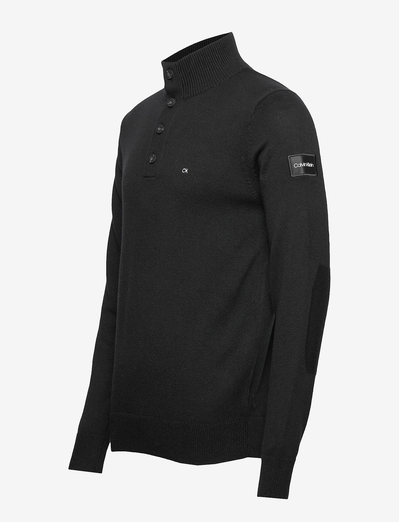 Calvin Klein - BUTTON HIGH NECK SWE - calvin black - 2