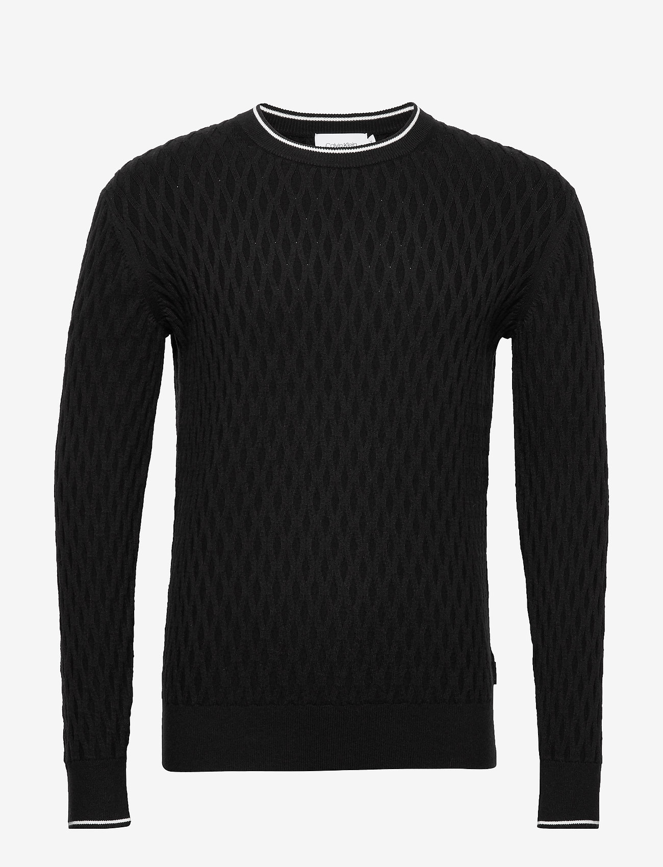 COTTON BLEND STRUCTURE SWEATER - CALVIN BLACK