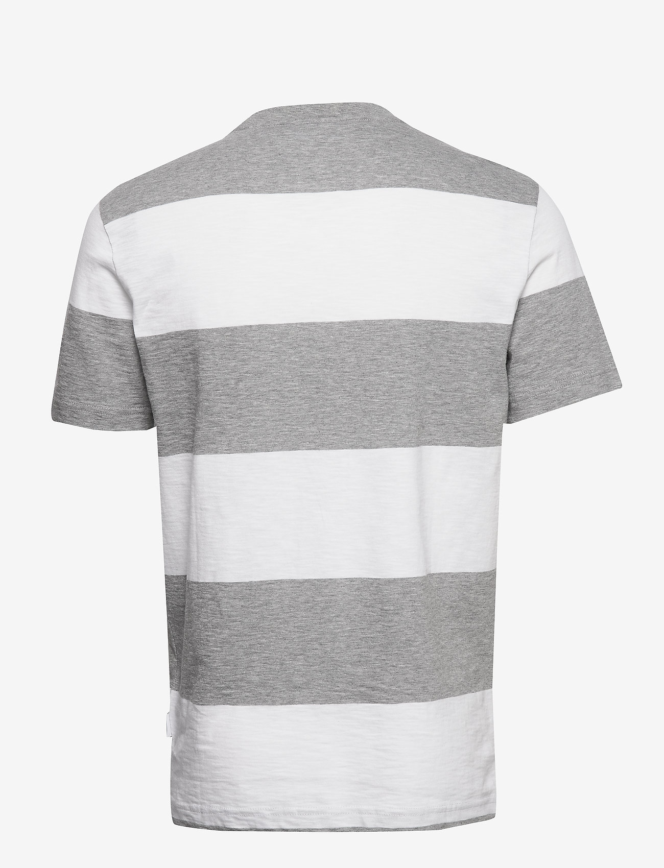Calvin Klein - BLOCK STRIPE T-SHIRT - stripe - grey / white - 1