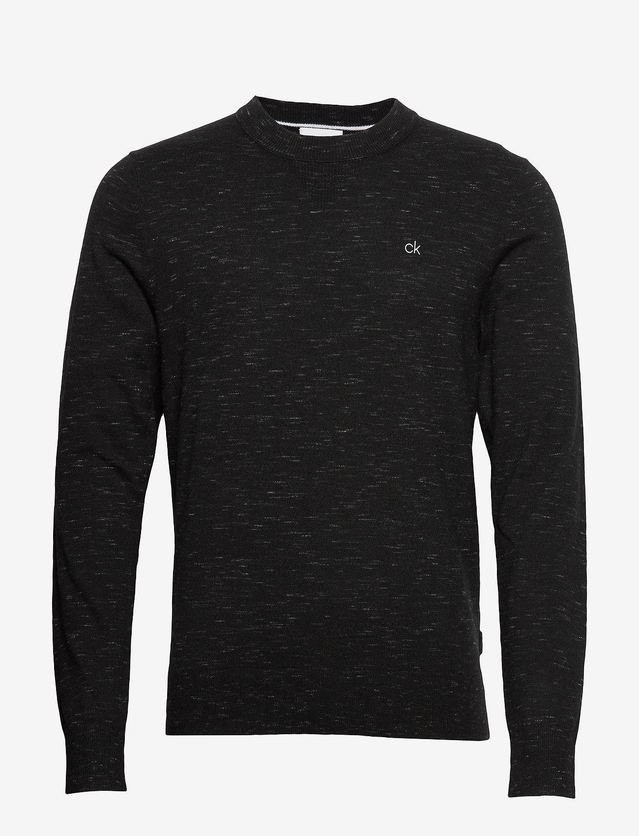 SPACE DYE C-NECK SWEATER - SPACE DYE - BLACK / ECRU