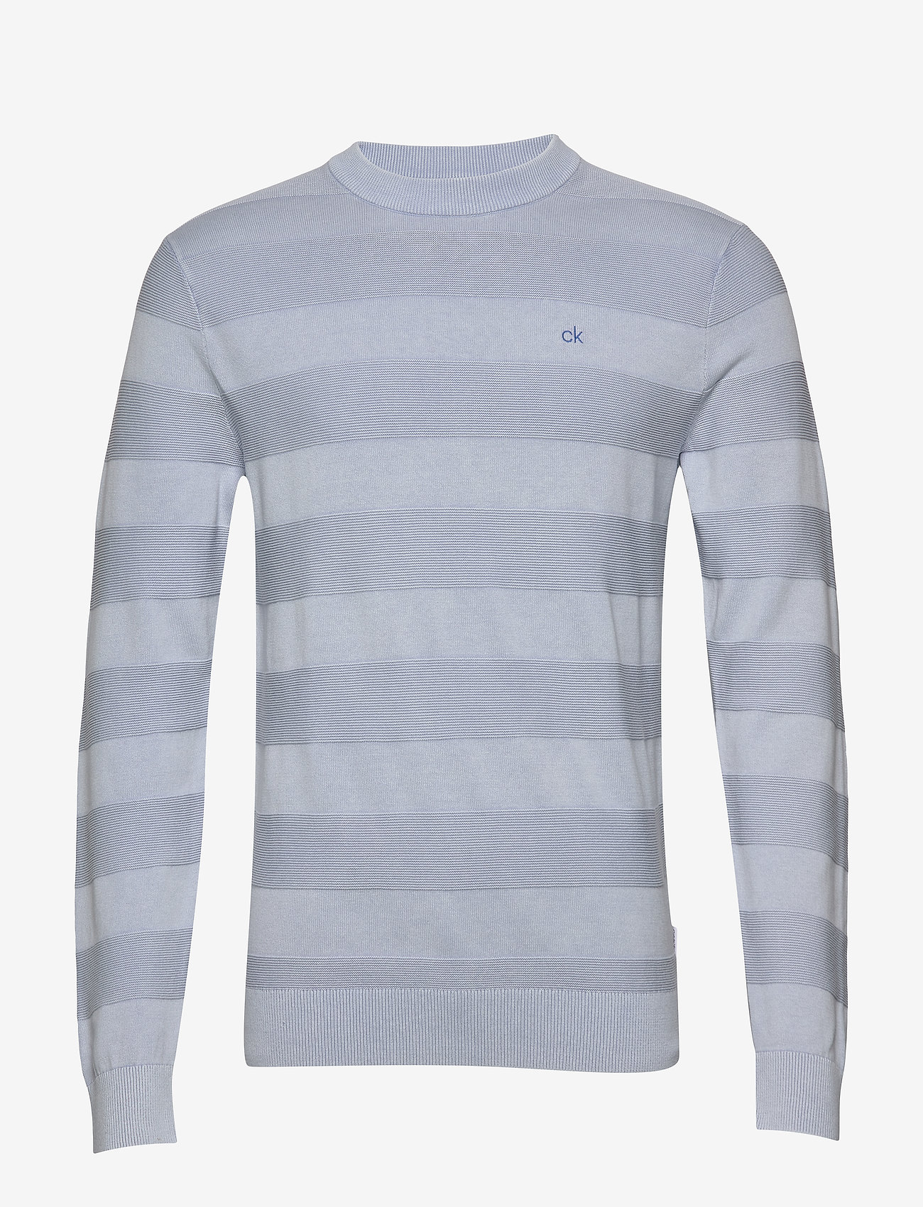 GMD TEXTURE STRIPE C-NK SWEATER - SHEER BLUE