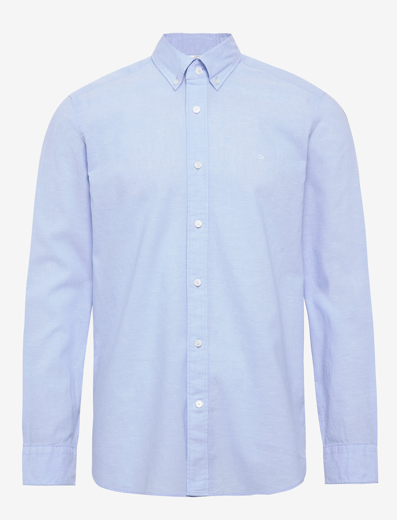 BUTTON DOWN COTTON LINEN SHIRT - VISTA BLUE