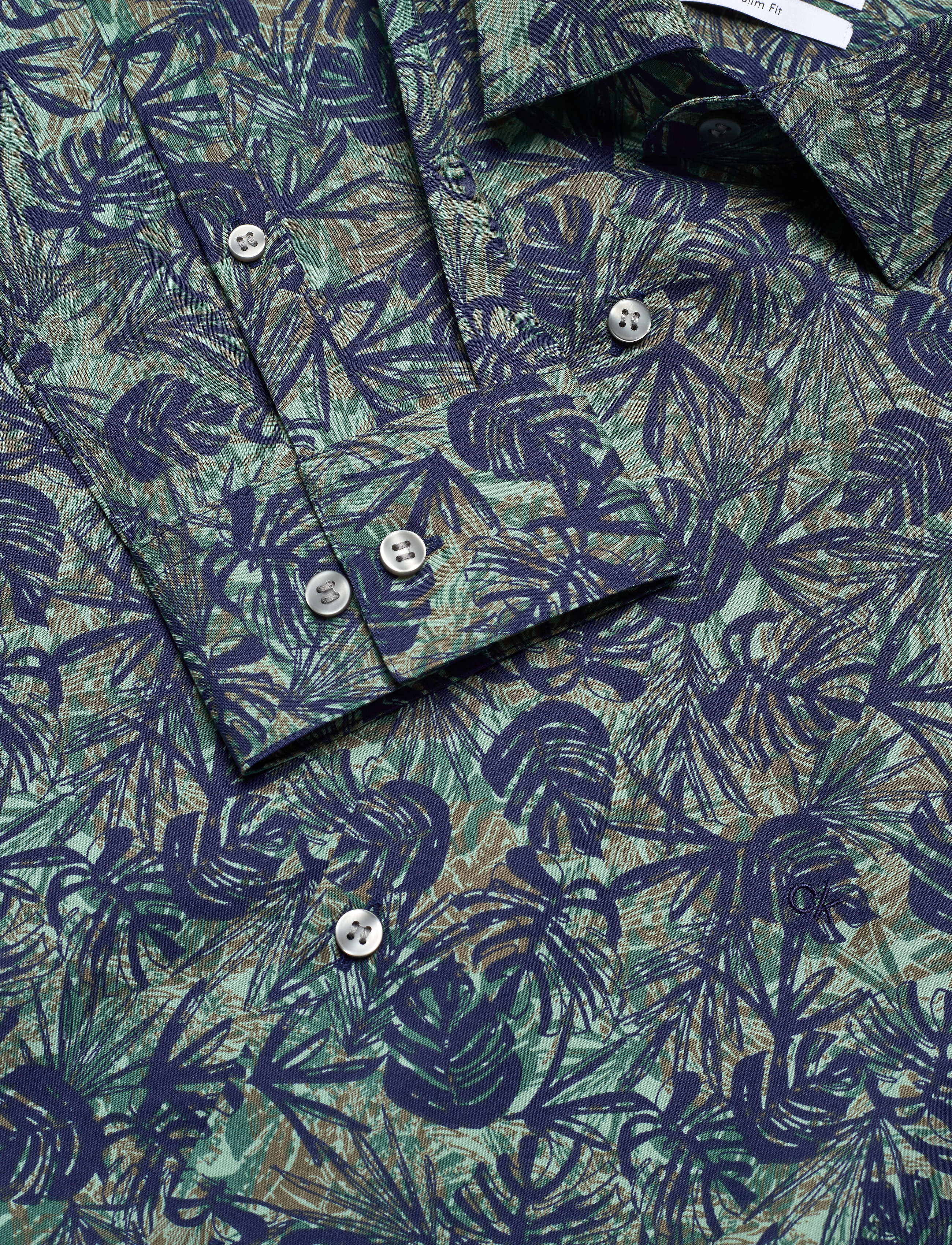 Calvin Klein - PALM PRINT SLIM SHIRT - kalamata - 2