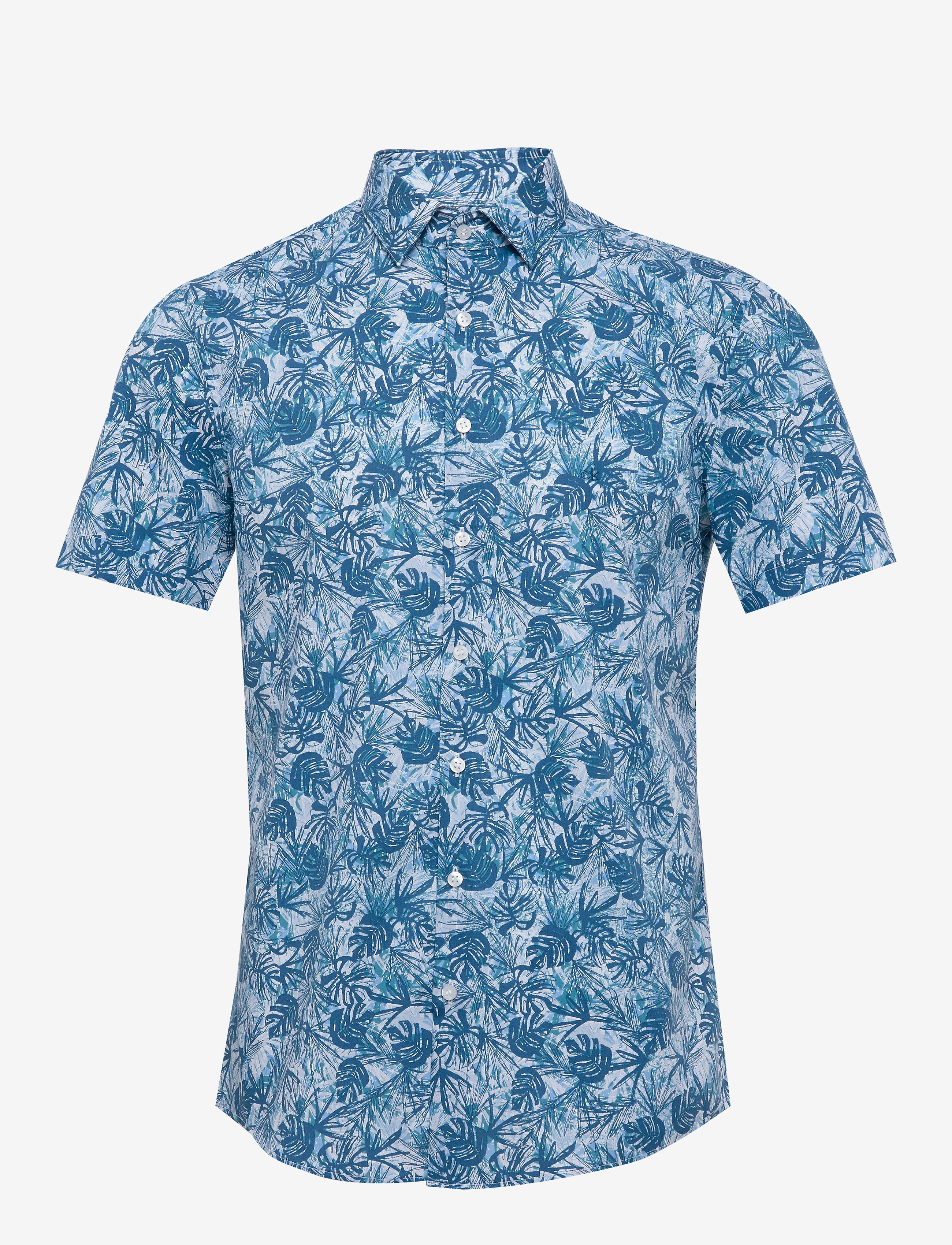 Calvin Klein - PALM PRINT S/S SLIM - blue - 0