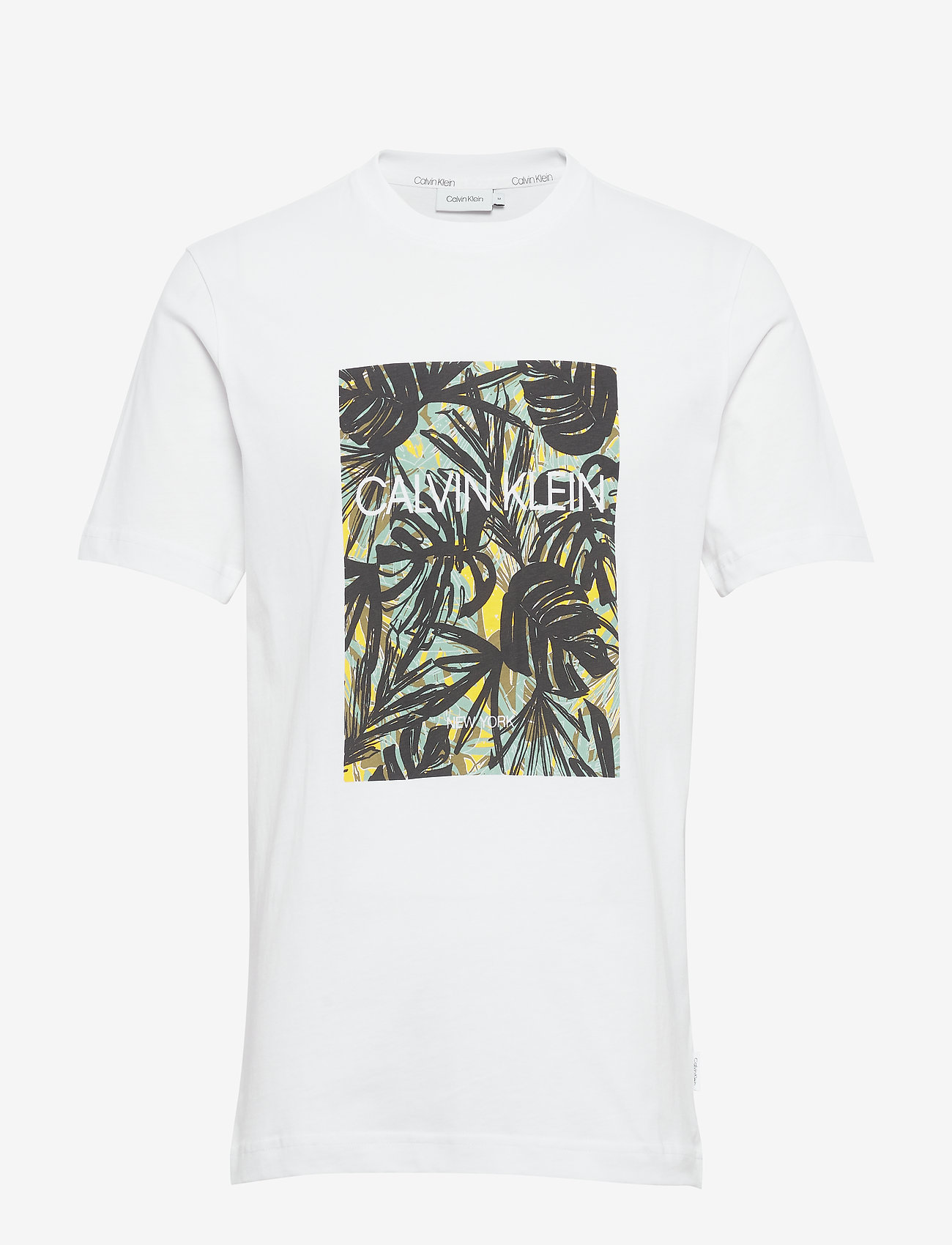 Calvin Klein - LEAVES BOX LOGO T-SHIRT - calvin white - 0
