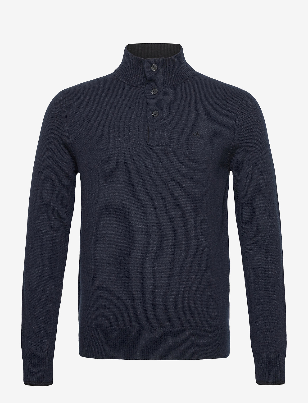 Calvin Klein - WOOL BLEND CONTRAST TRIM 1/4 ZIP - calvin navy - 0