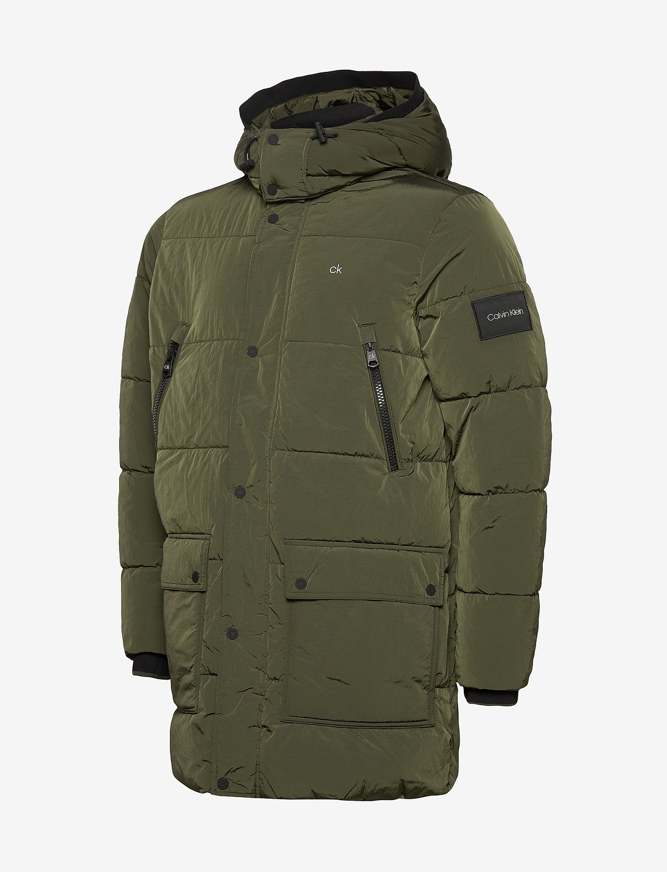 Calvin Klein - CRINKLE NYLON LONG LENGTH JACKET - dark olive - 4