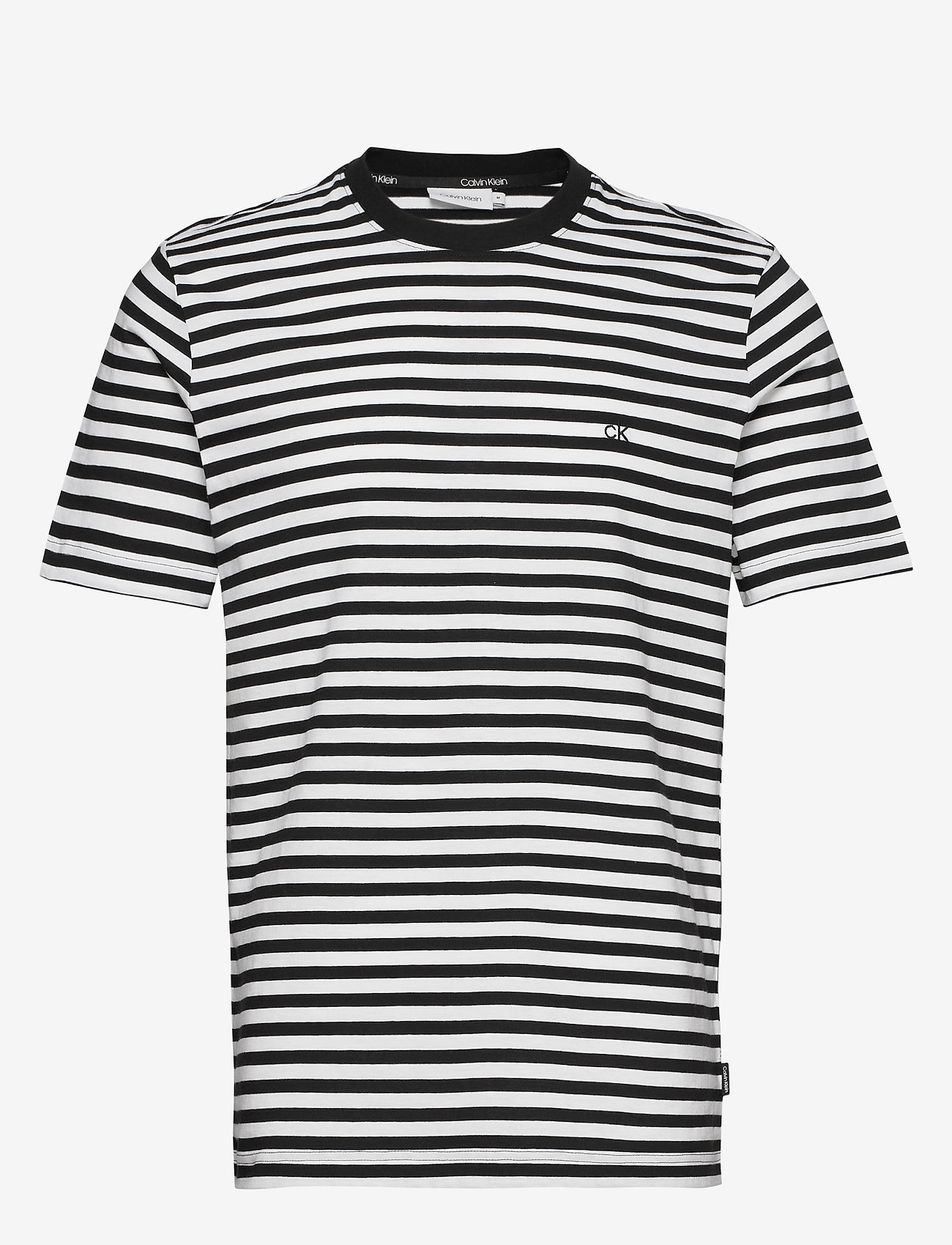 Calvin Klein - ORGANIC COTTON STRIPE T-SHIRT - stripe - black / white - 0