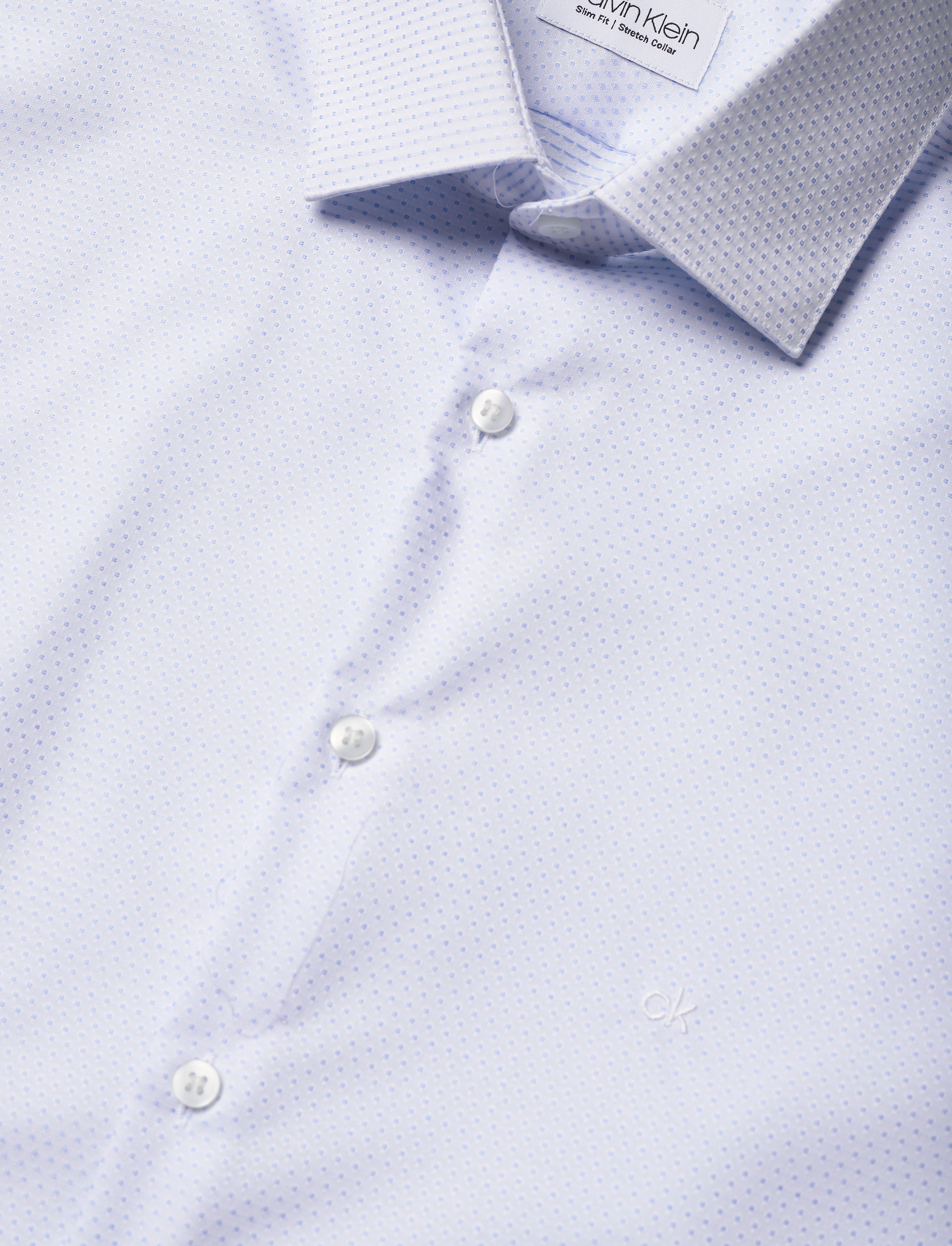 Calvin Klein - STRETCH COLLAR DOBBY SLIM SHIRT - light blue - 3