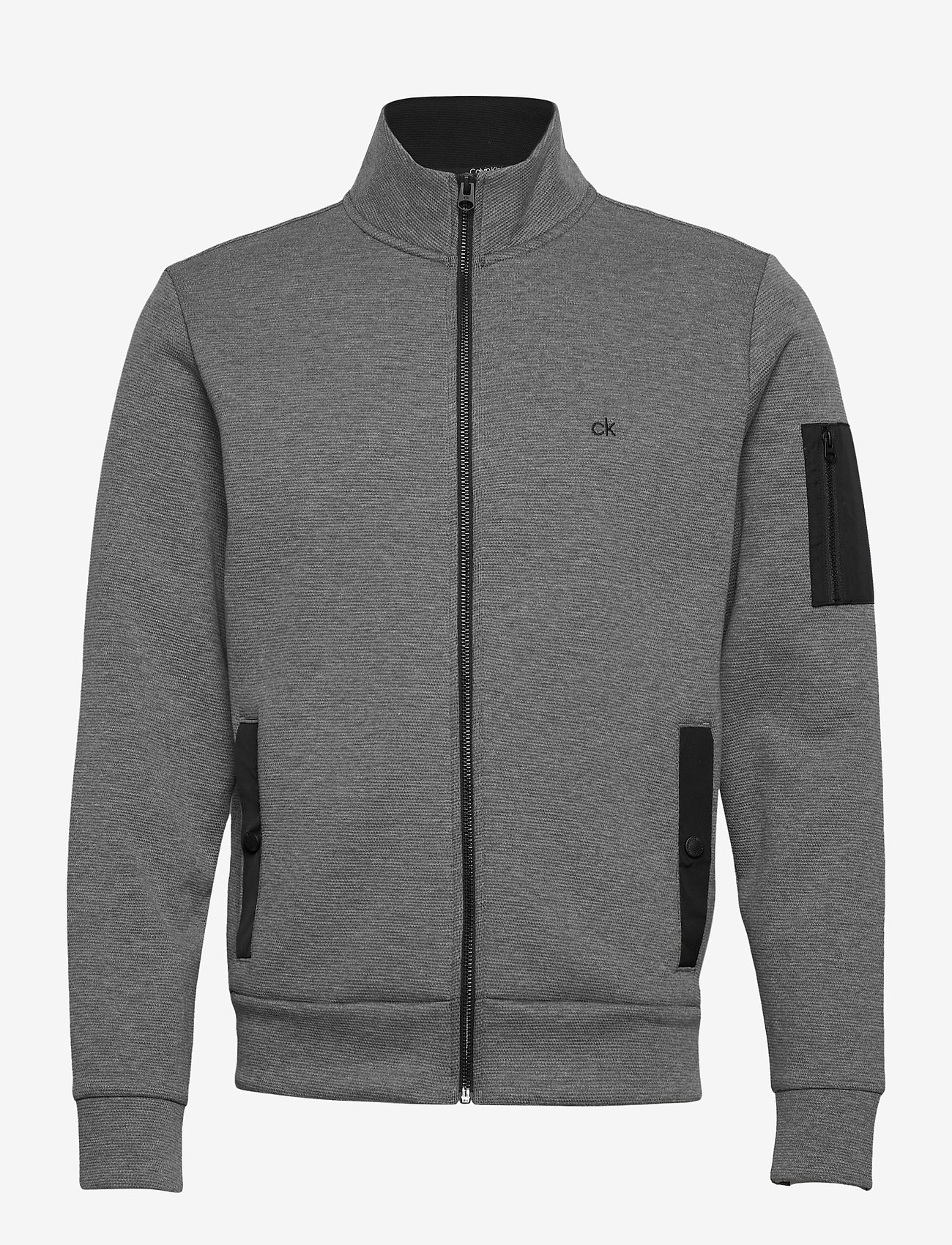 Calvin Klein - TECHNO JACQUARD FULL ZIP JACKET - dark grey heather - 0