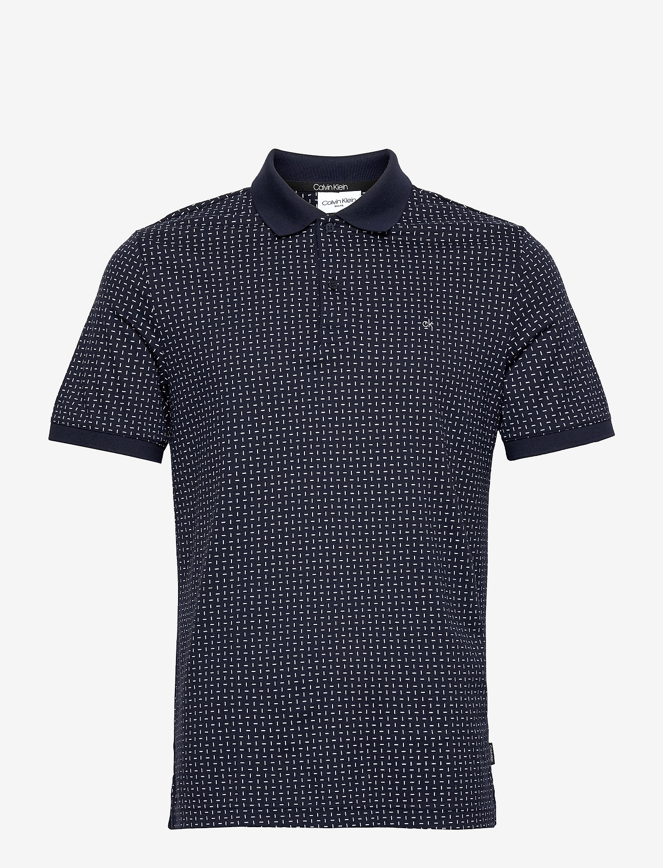 MICRO PRINT SLIM POLO - CALVIN NAVY