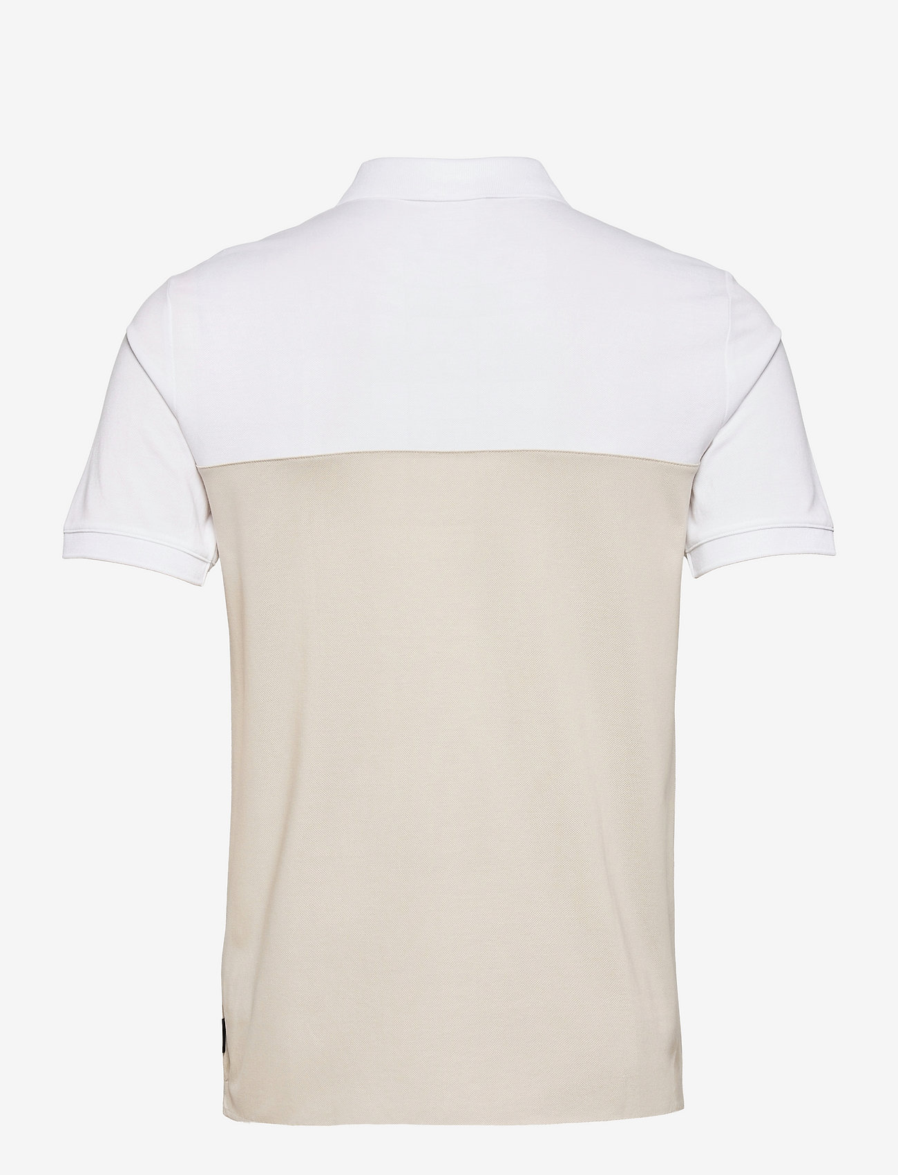 Calvin Klein - PIQUE COLOR BLOCK SLIM POLO - color block bleached stone/white - 1