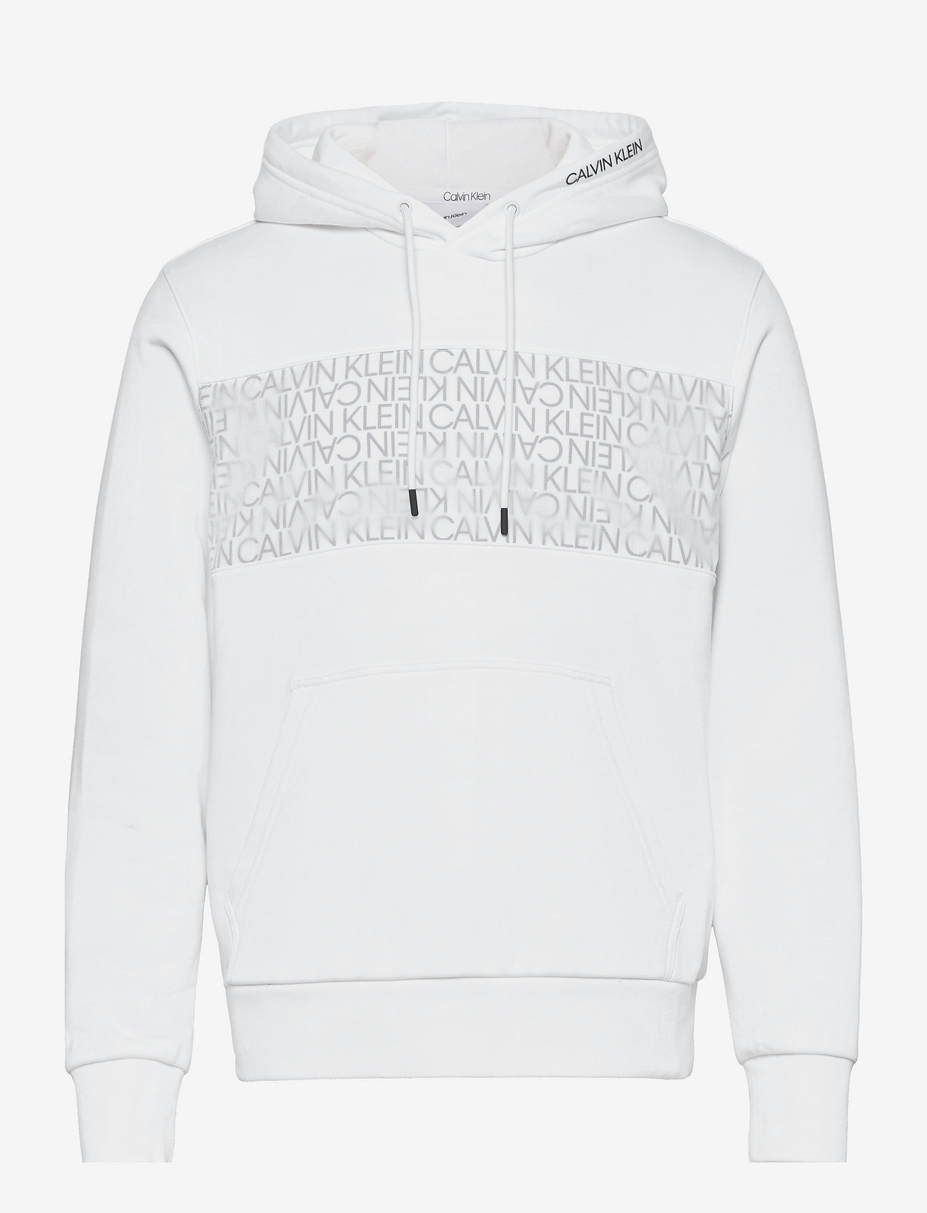 Calvin Klein - TRANSPARENT NYLON LOGO HOODIE - bright white - 0