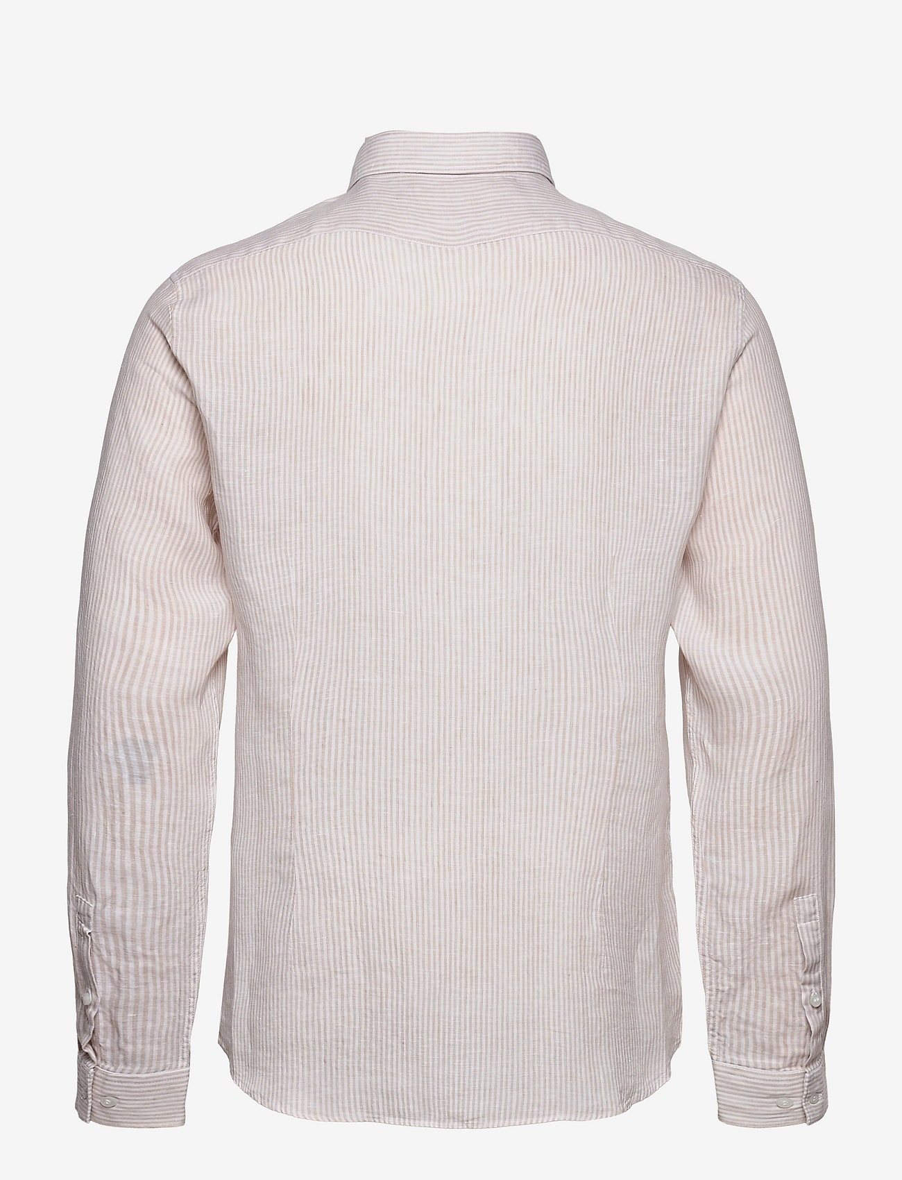 Calvin Klein - LINEN STRIPE SLIM SHIRT - bleached stone - 1