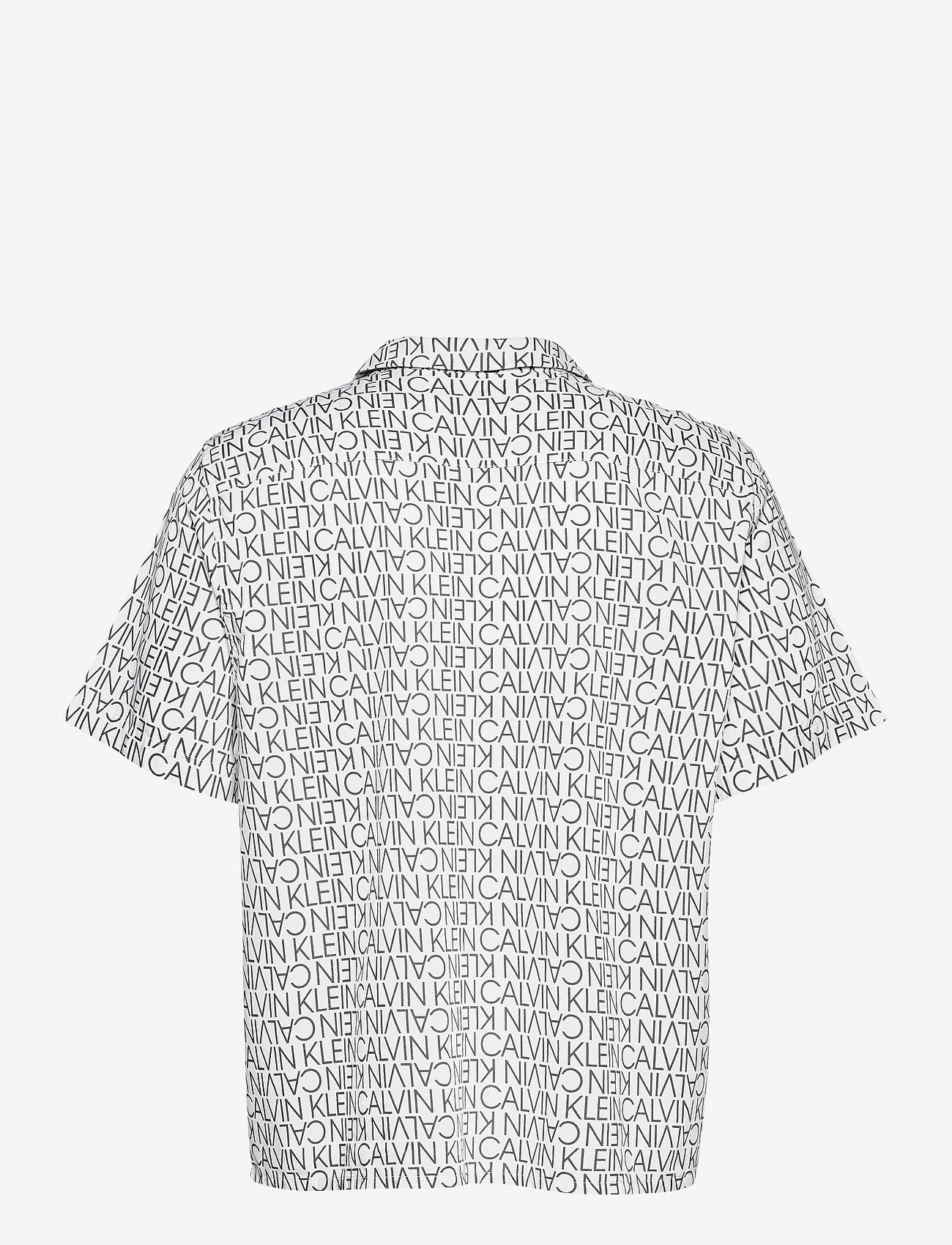 Calvin Klein - CUBAN COLLAR LOGO PRINT SHIRT - bright white - 1