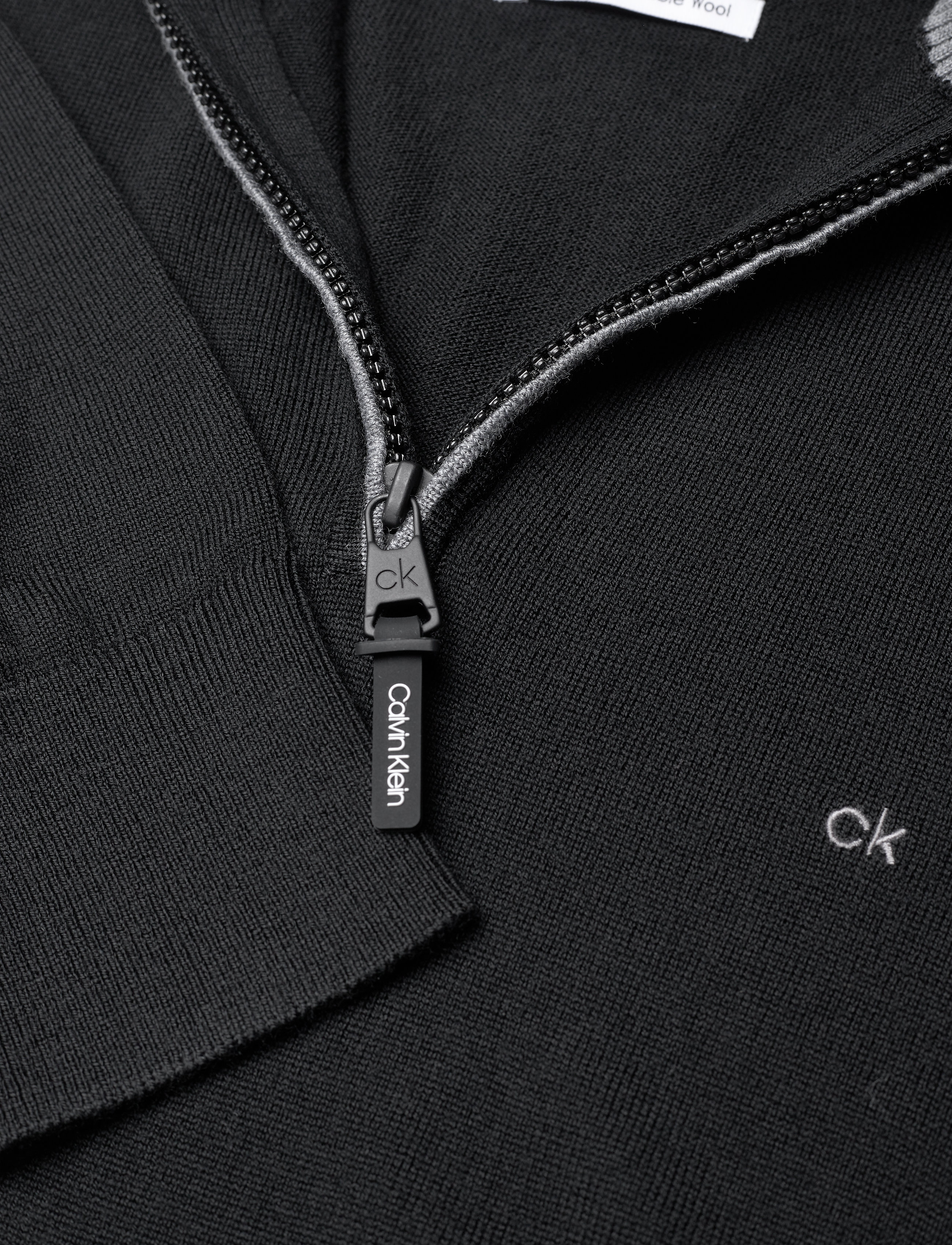 Calvin Klein - SUPERIOR WOOL QUARTER ZIP - ck black - 2