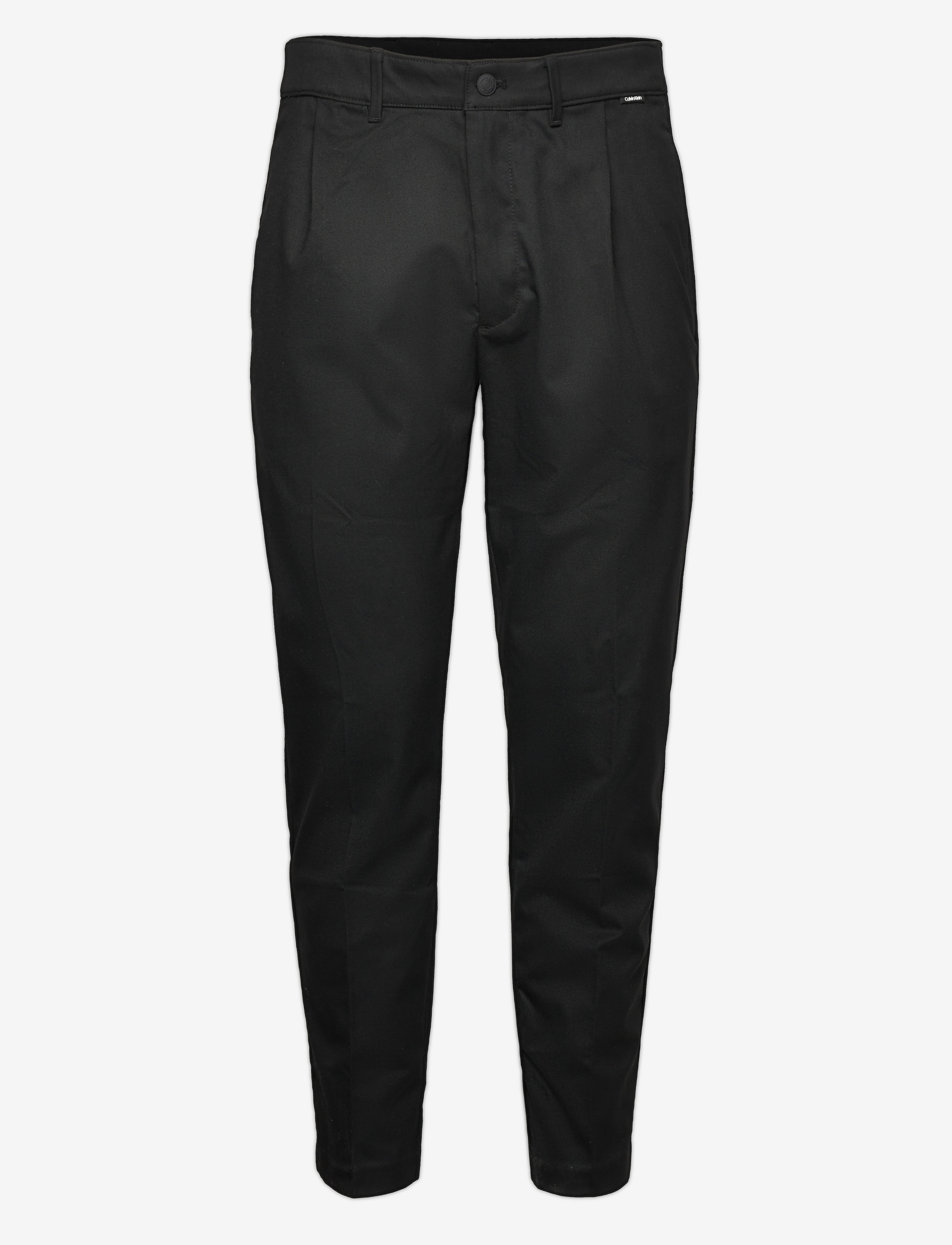 Calvin Klein - MELANGE TWILL TAPERED PLEAT PANT - ck black - 0