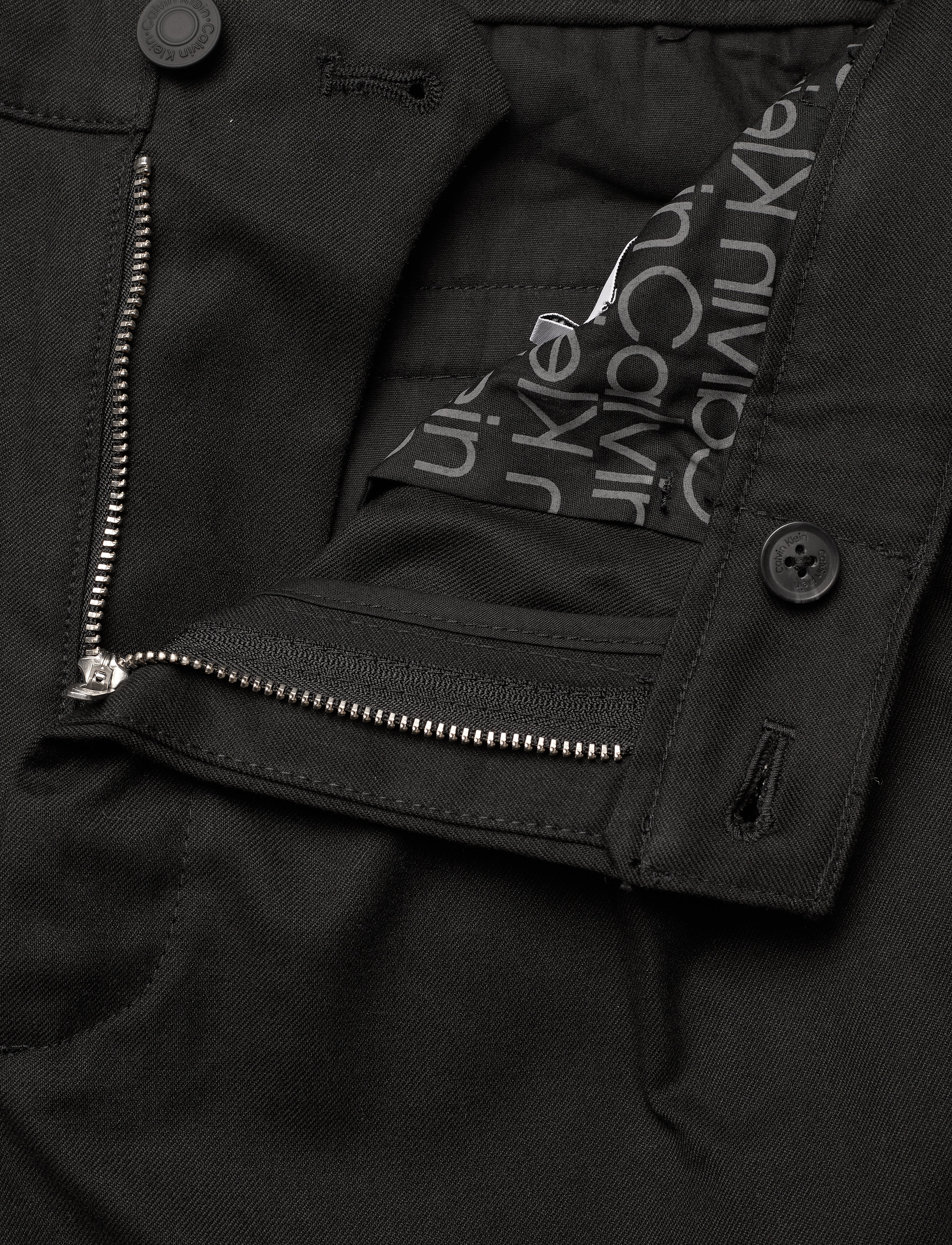 Calvin Klein - MELANGE TWILL TAPERED PLEAT PANT - ck black - 3