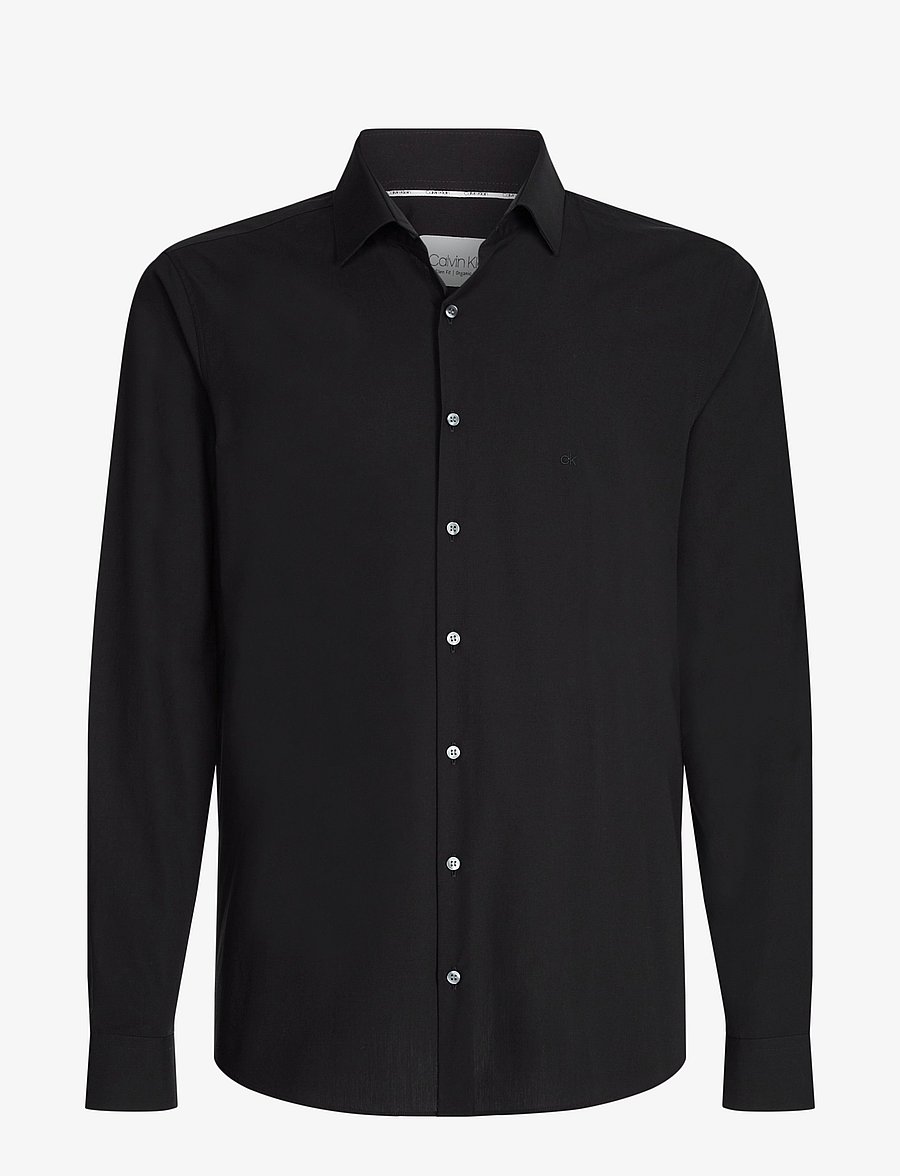 Calvin Klein - POPLIN STRETCH SLIM SHIRT - formelle hemden - black - 1