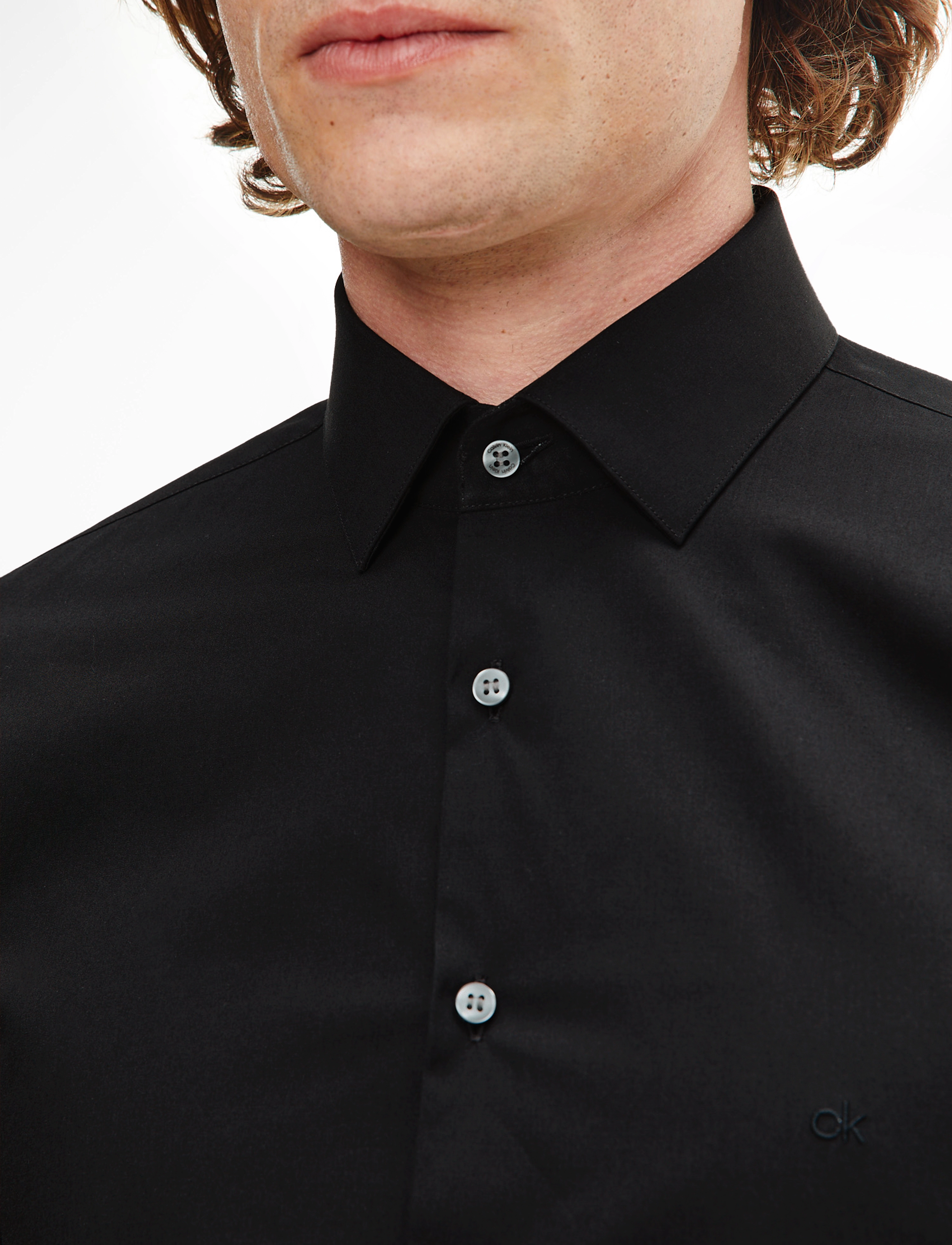 Calvin Klein - POPLIN STRETCH SLIM SHIRT - formelle hemden - black - 4