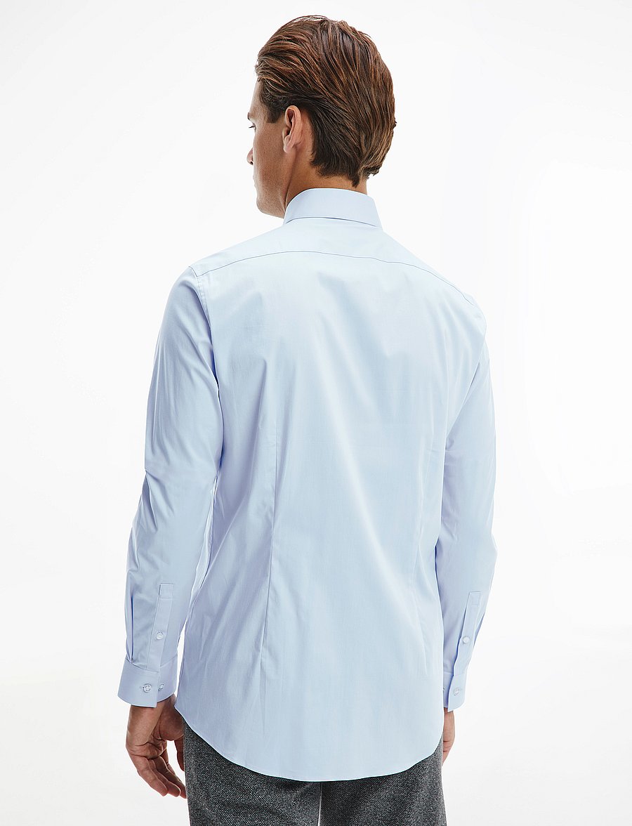 Calvin Klein - POPLIN STRETCH SLIM SHIRT - pidulikud särgid - calm blue - 4